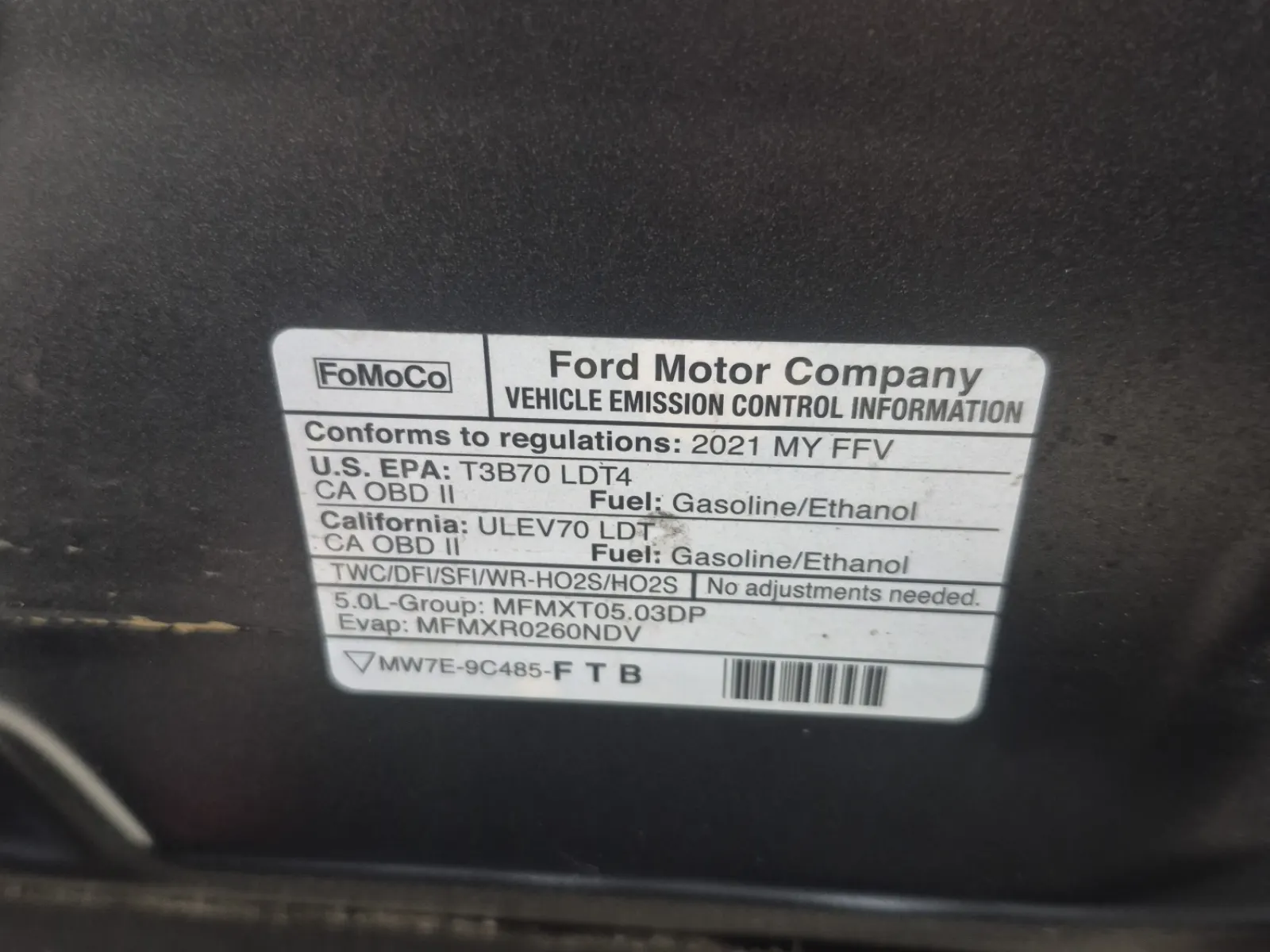 Emission Sticker Photo