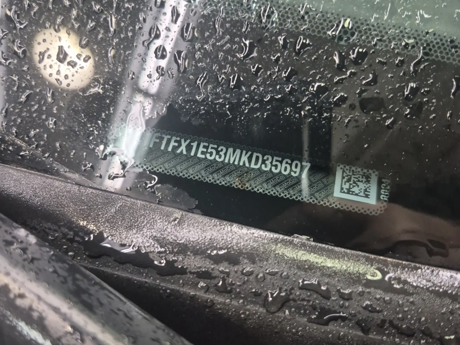 Dash VIN Plate Photo