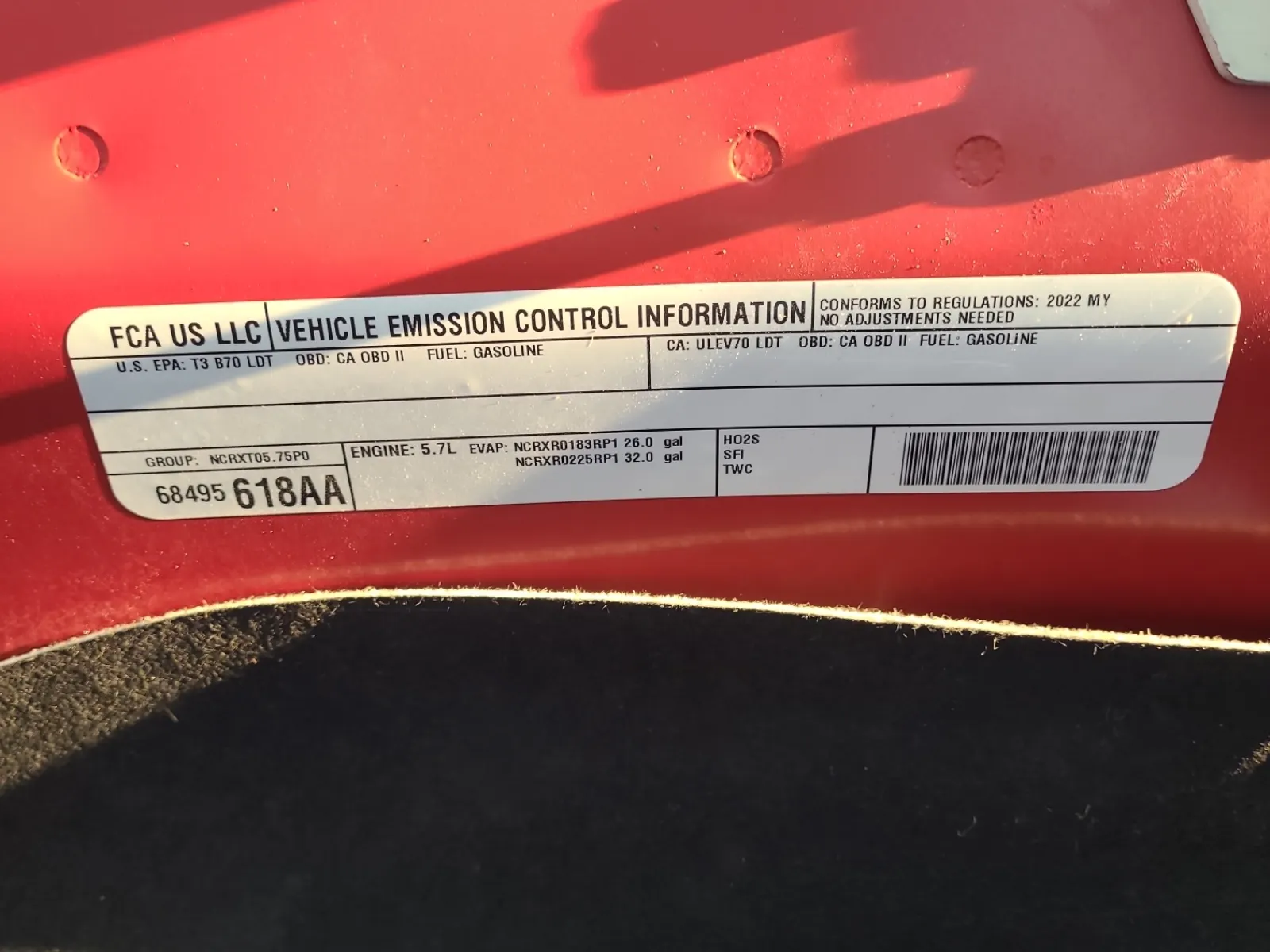 Emission Sticker Photo