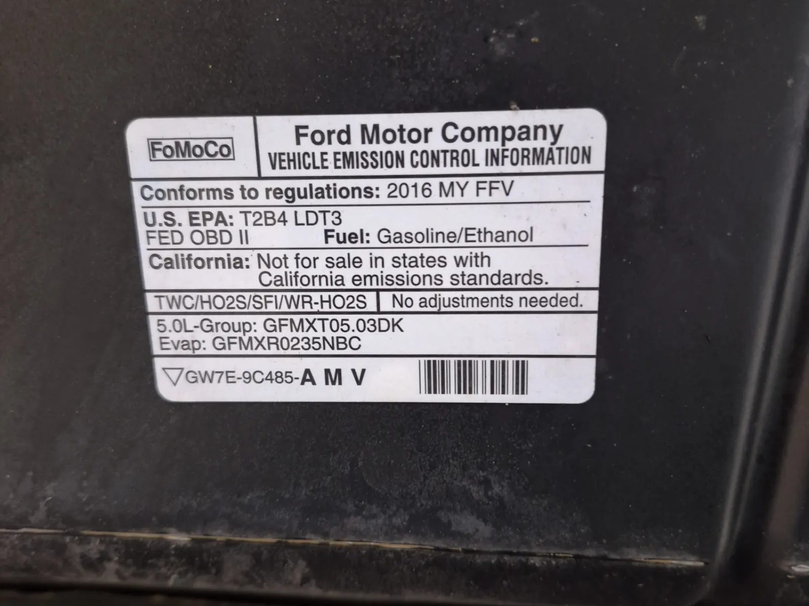 Emission Sticker Photo