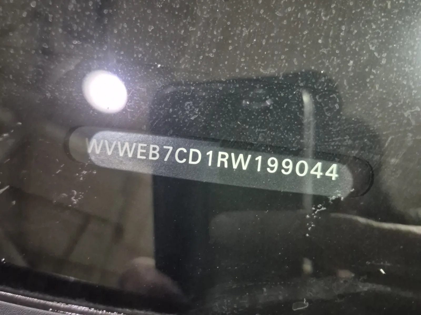 Dash VIN Plate Photo