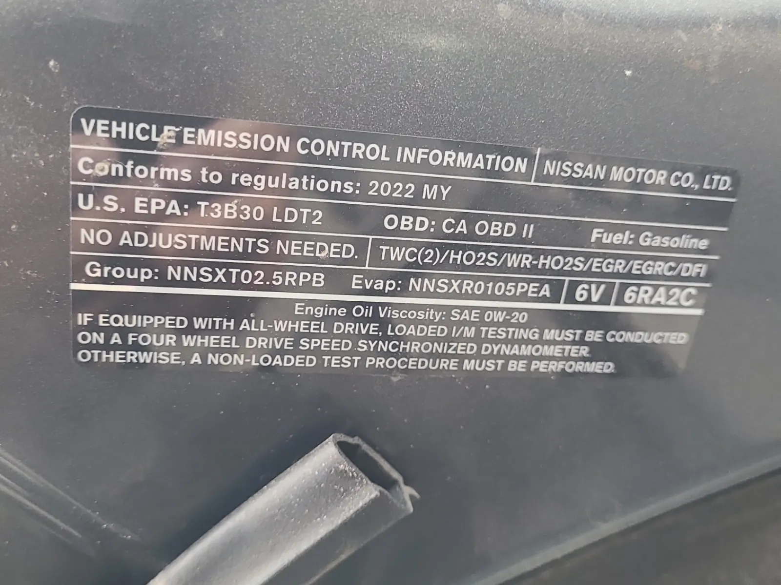 Emission Sticker Photo