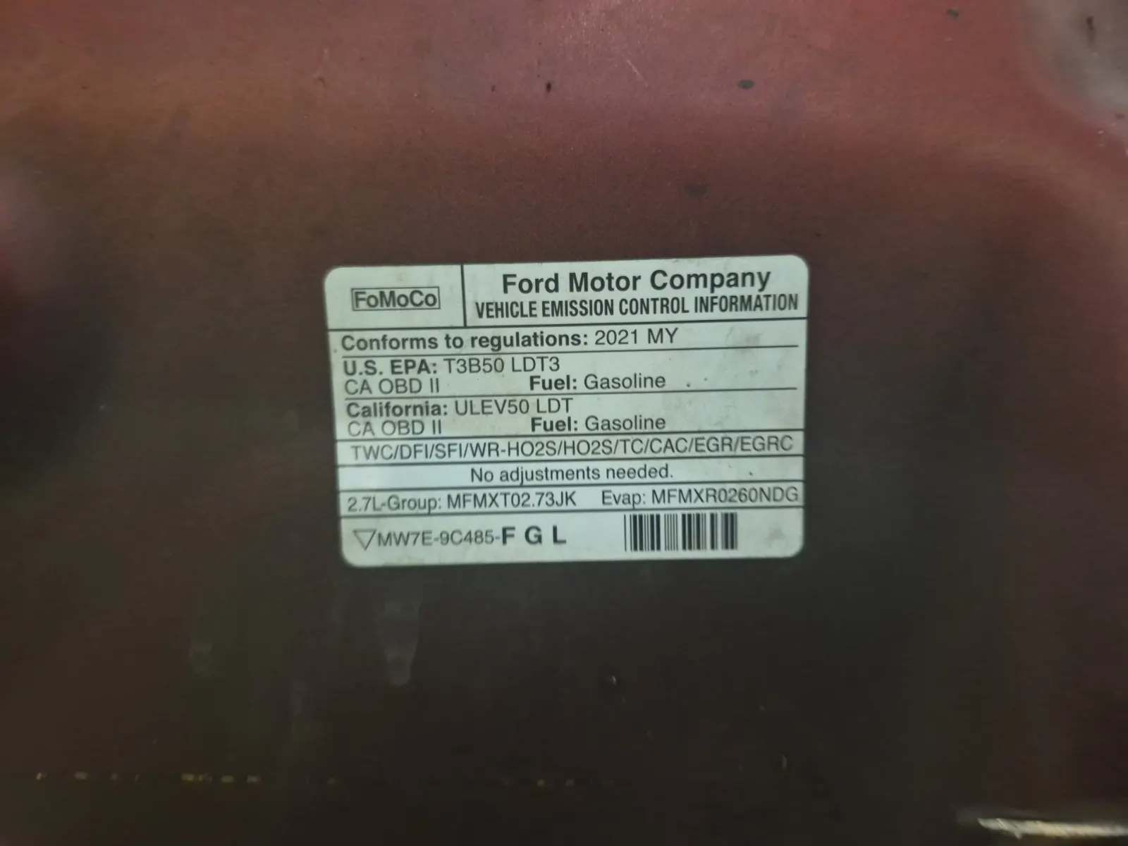 Emission Sticker Photo