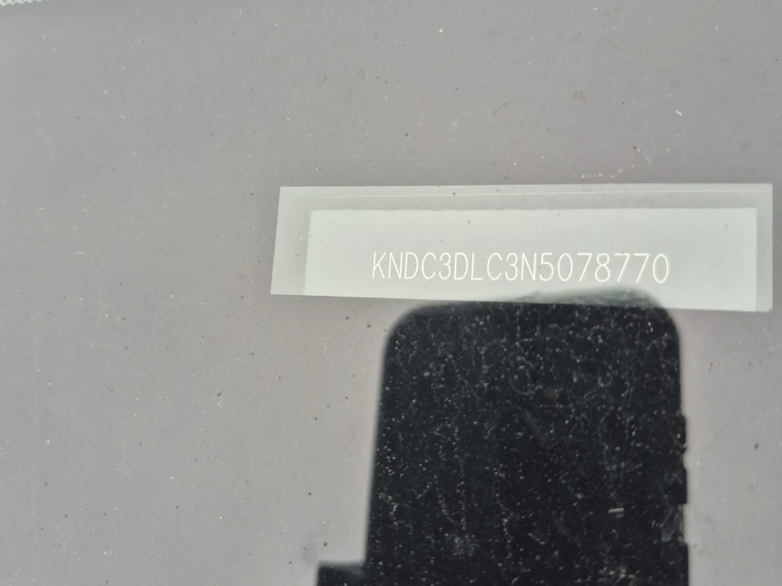 Dash VIN Plate Photo