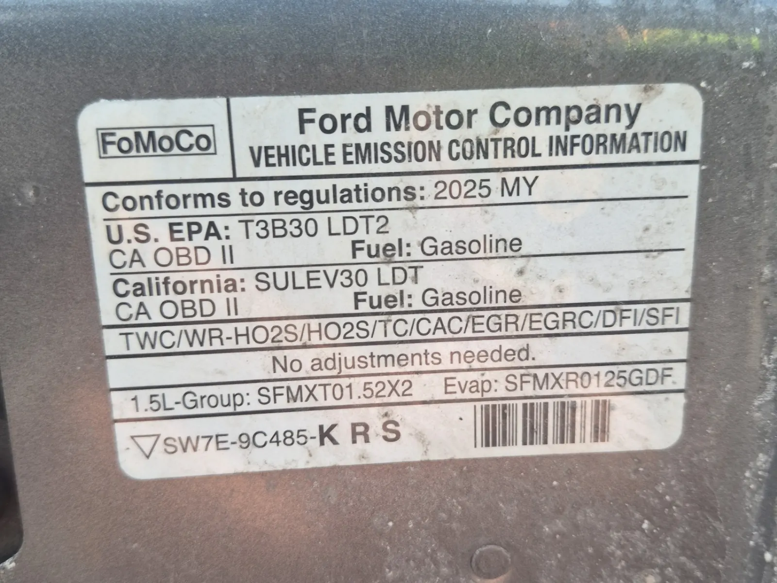 Emission Sticker Photo