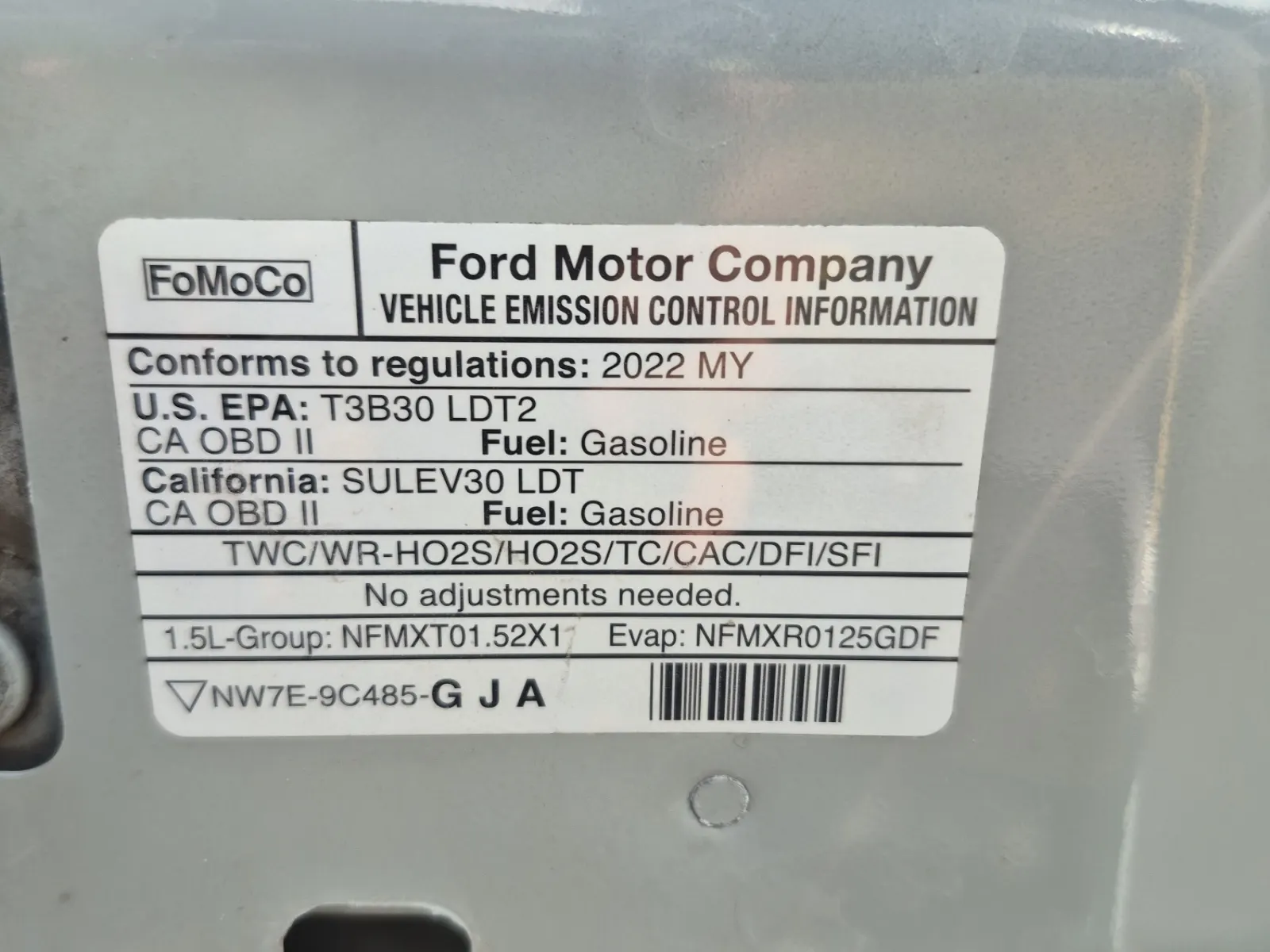Emission Sticker Photo