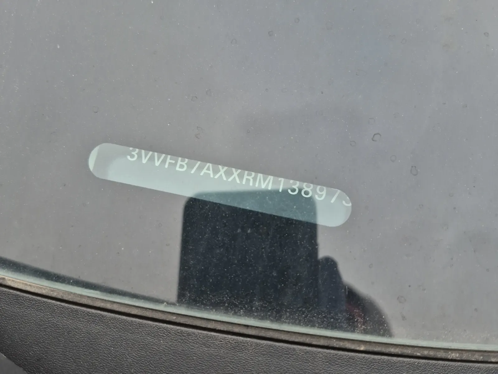 Dash VIN Plate Photo