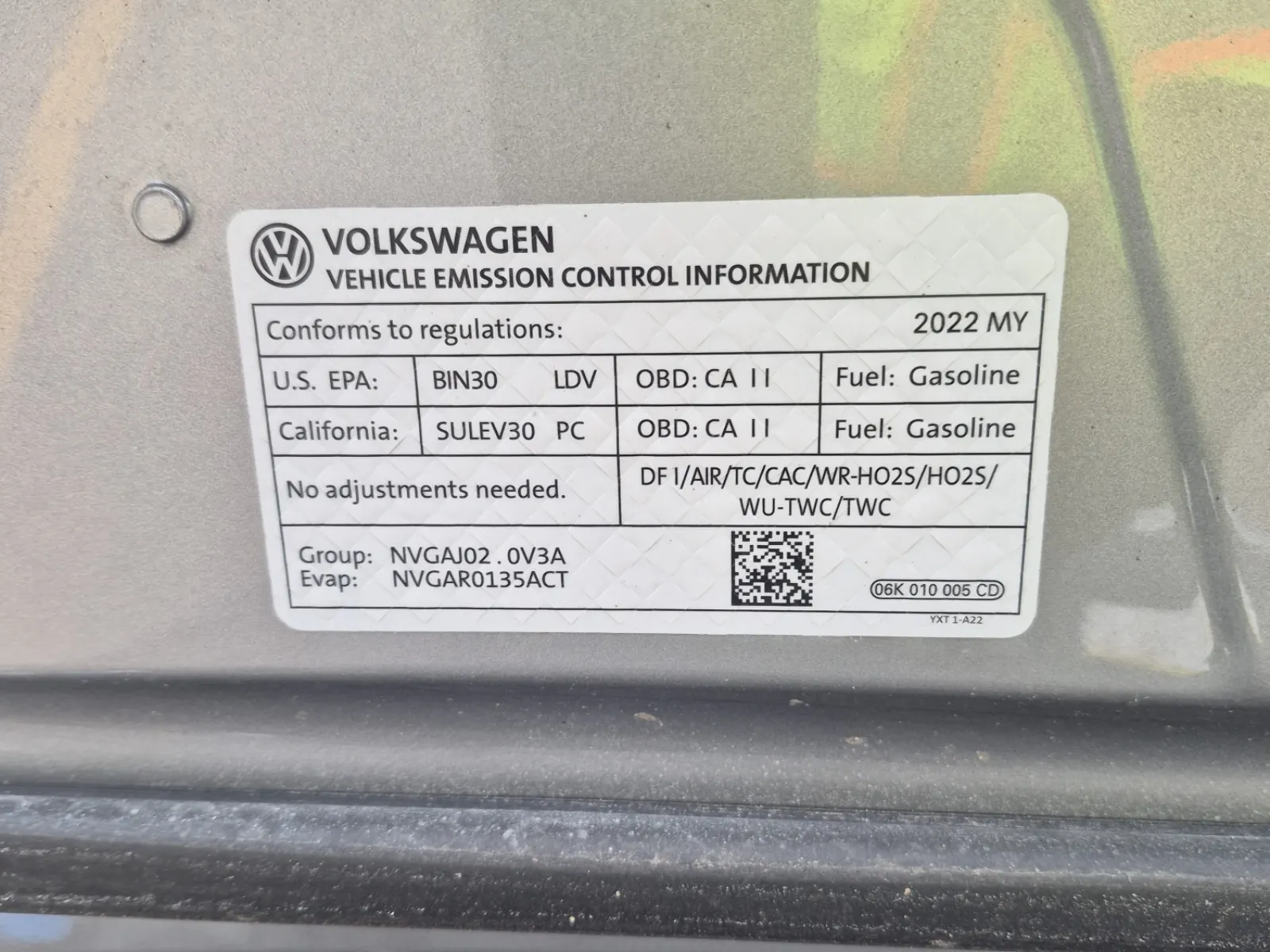 Emission Sticker Photo