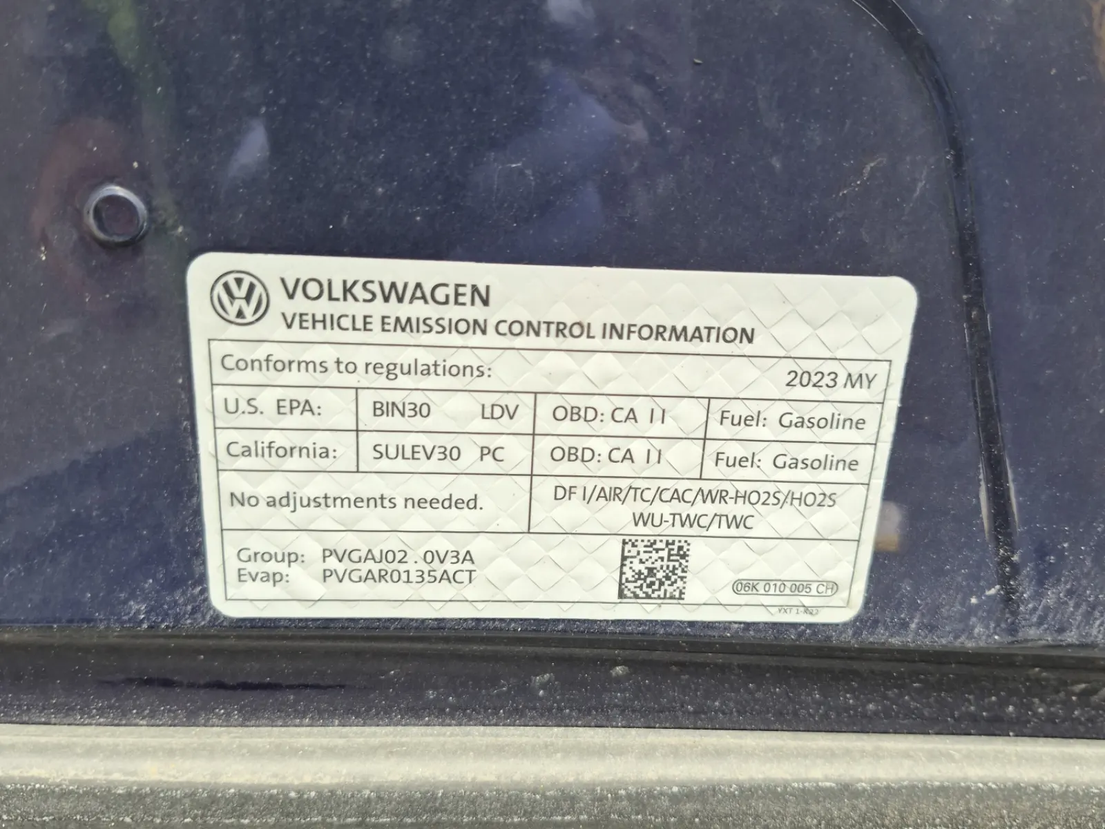 Emission Sticker Photo