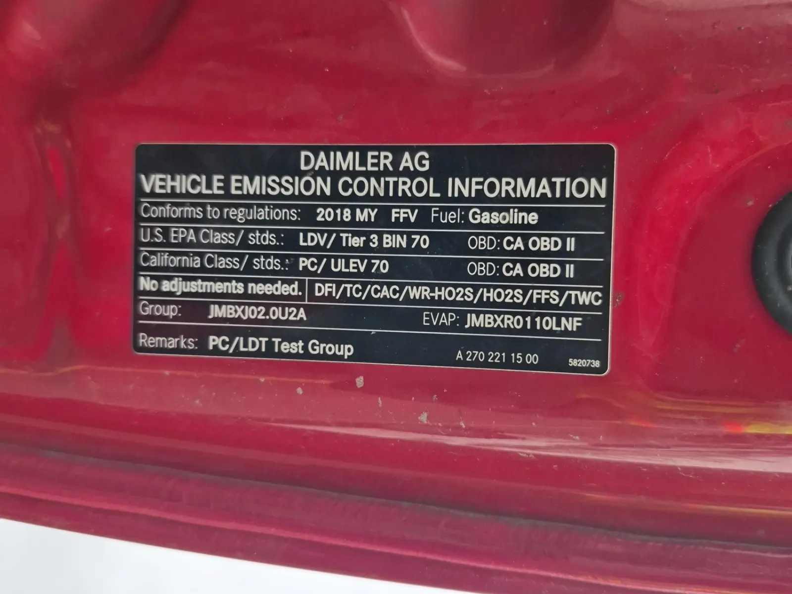 Emission Sticker Photo