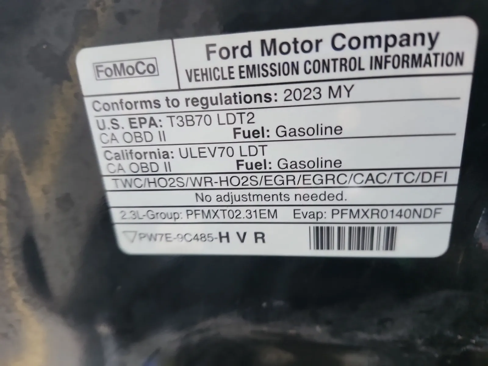 Emission Sticker Photo