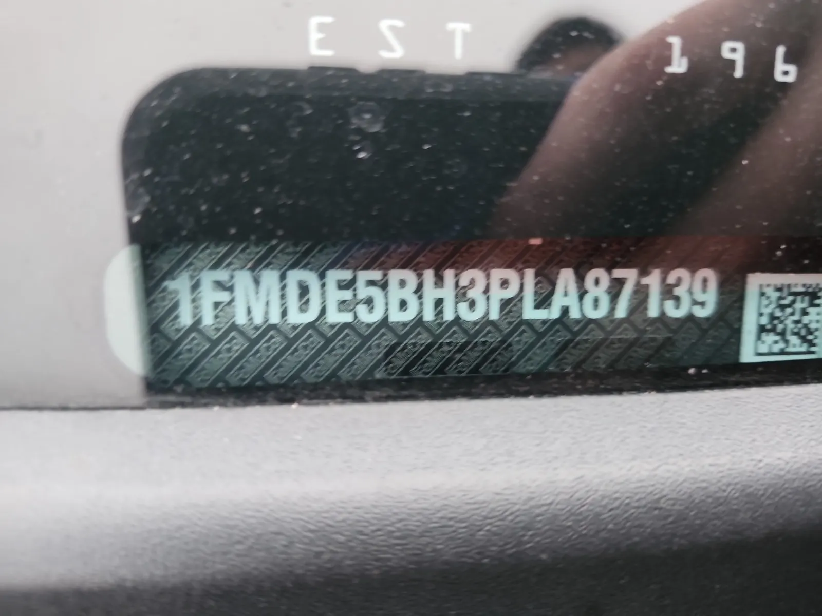 Dash VIN Plate Photo