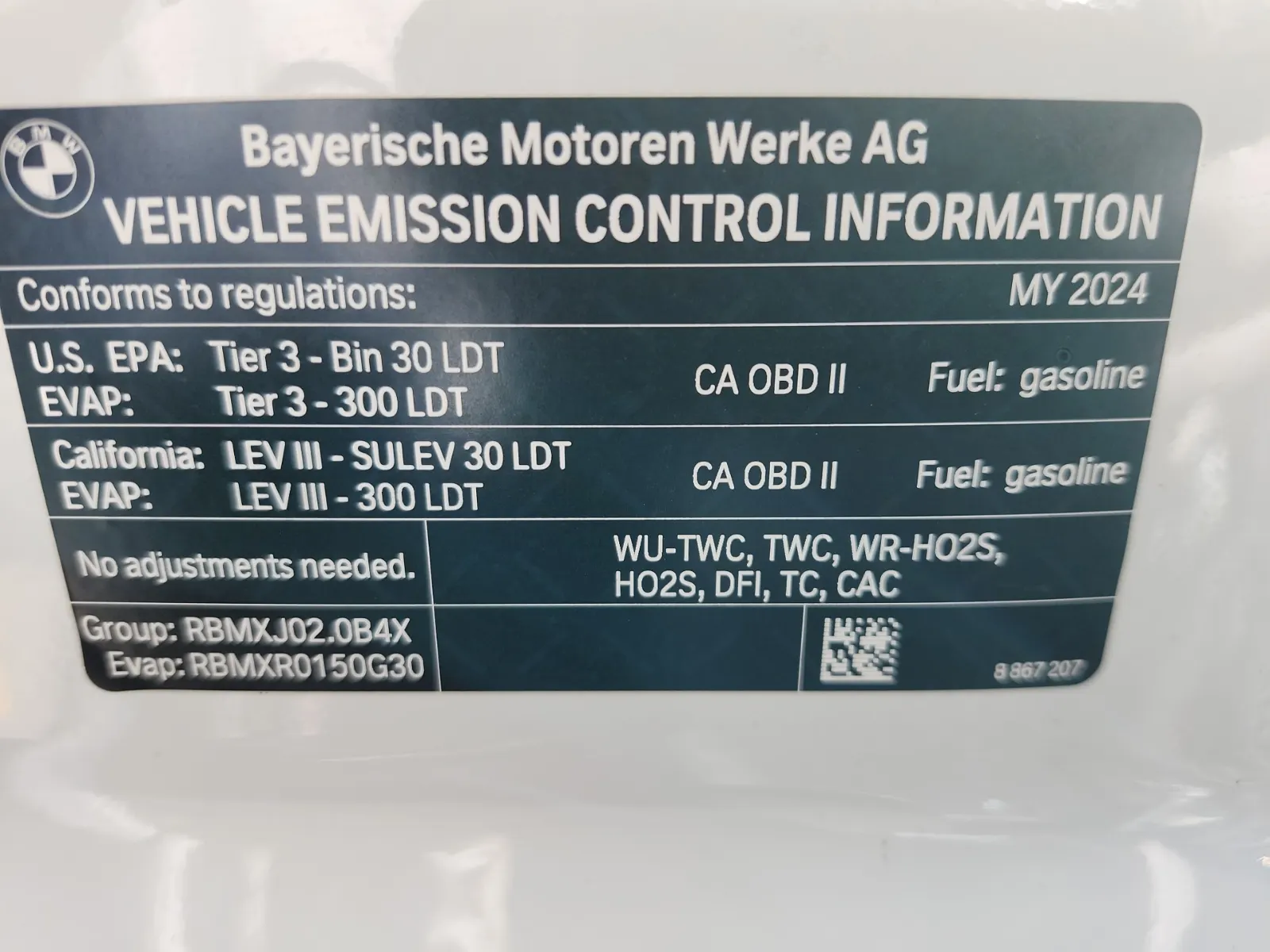 Emission Sticker Photo