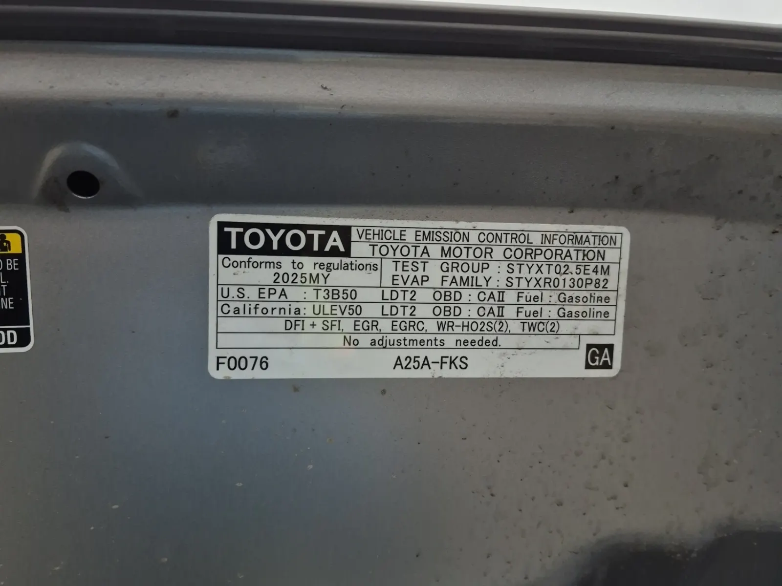 Emission Sticker Photo