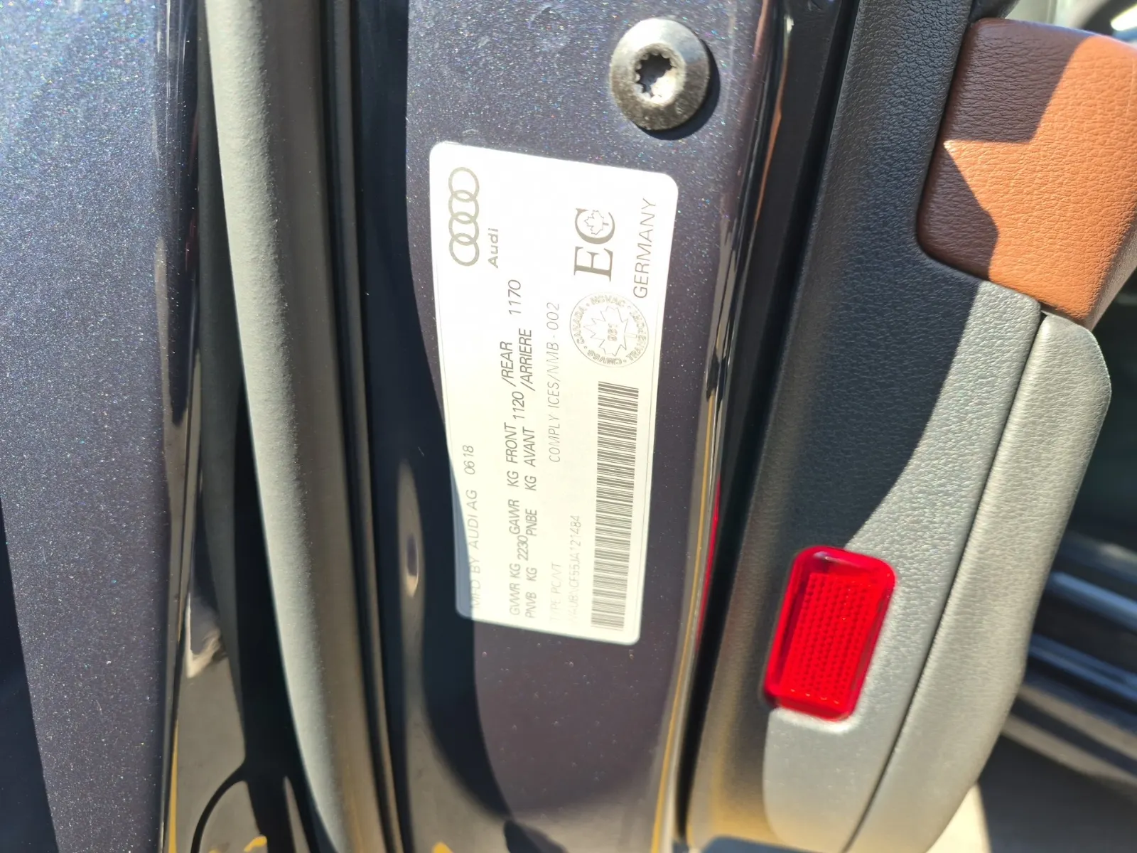 VIN Sticker Photo