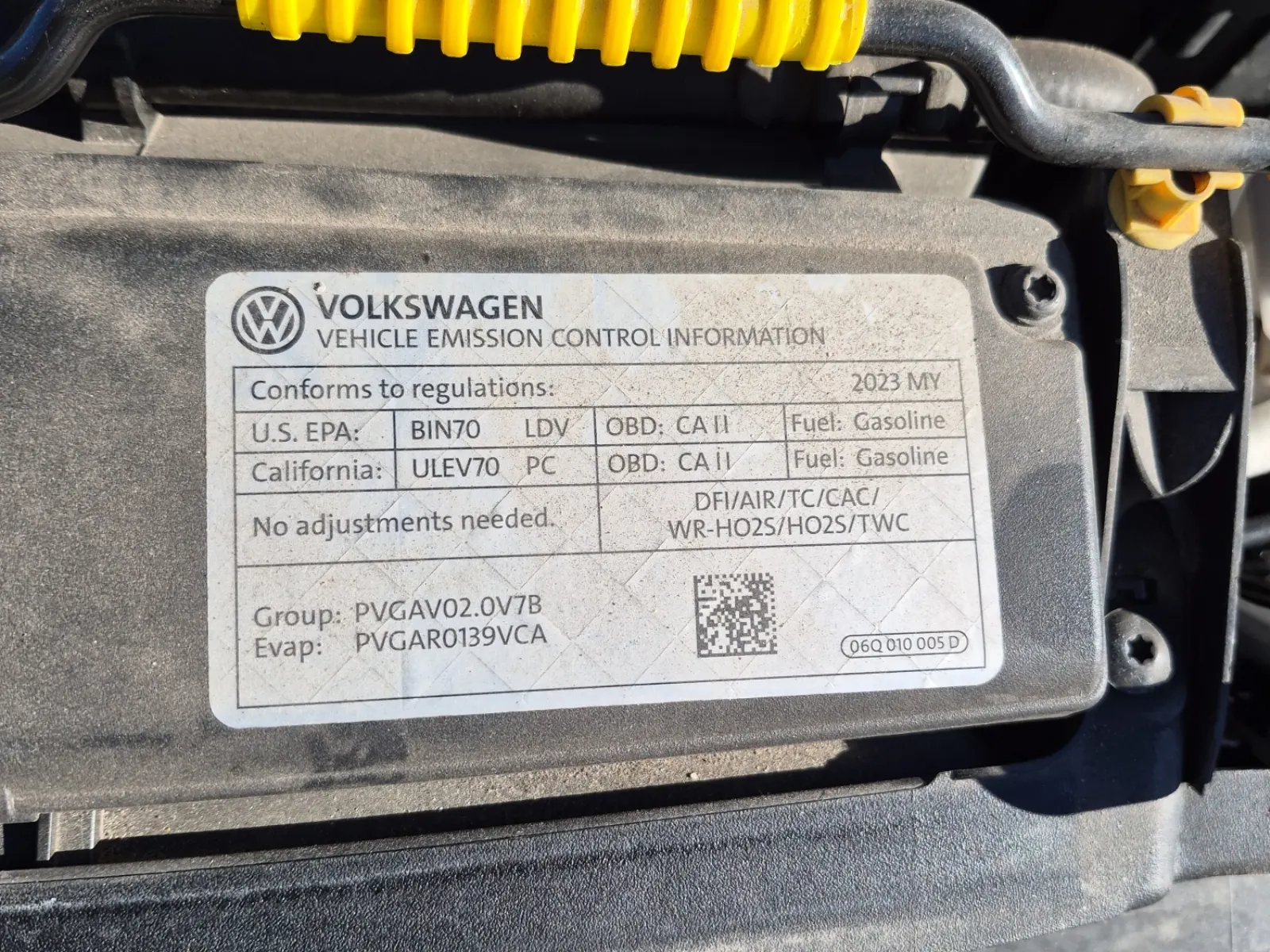 Emission Sticker Photo