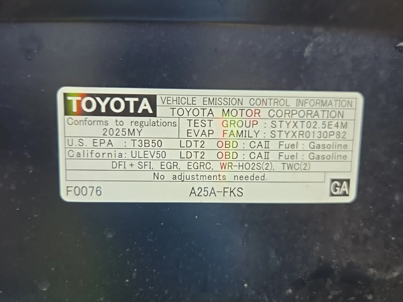 Emission Sticker Photo