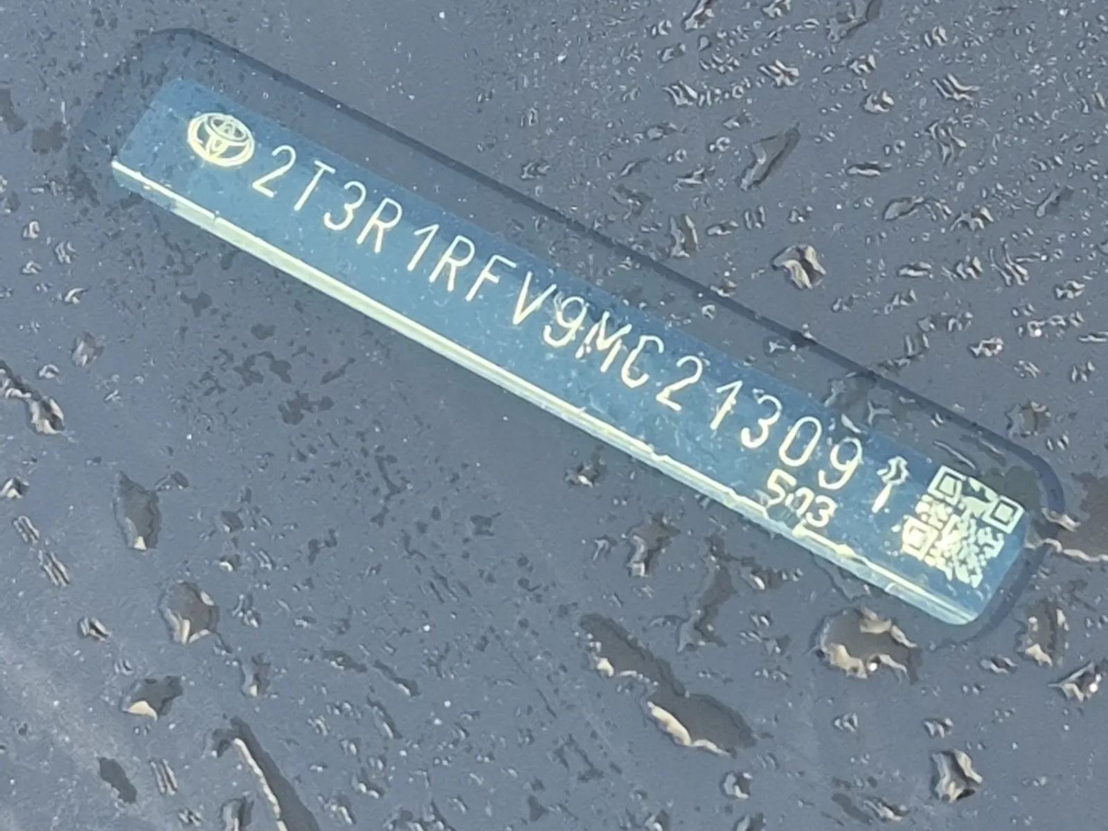 Dash VIN Plate Photo