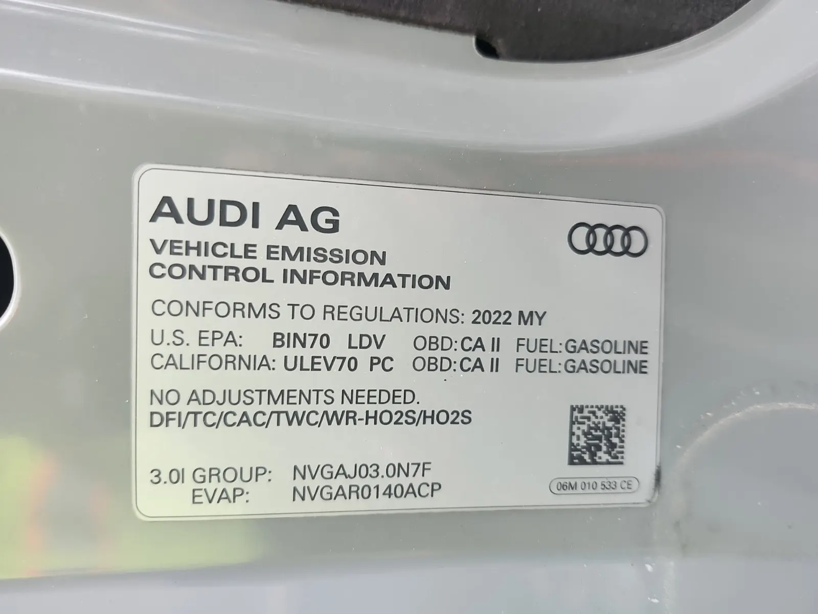 Emission Sticker Photo
