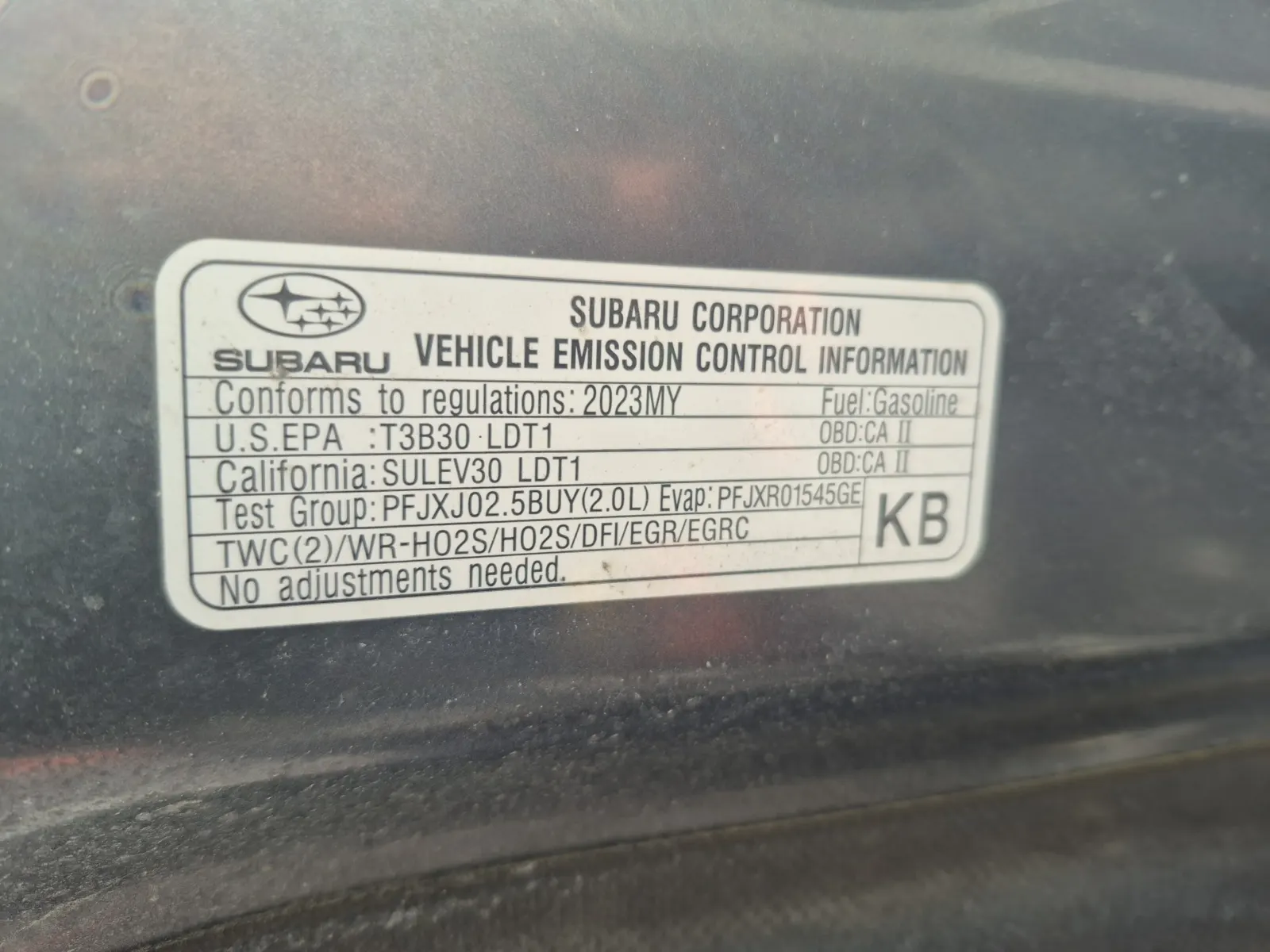 Emission Sticker Photo