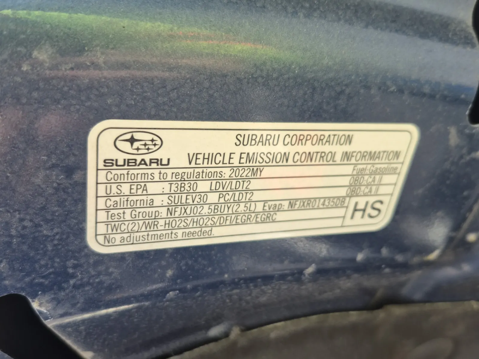 Emission Sticker Photo