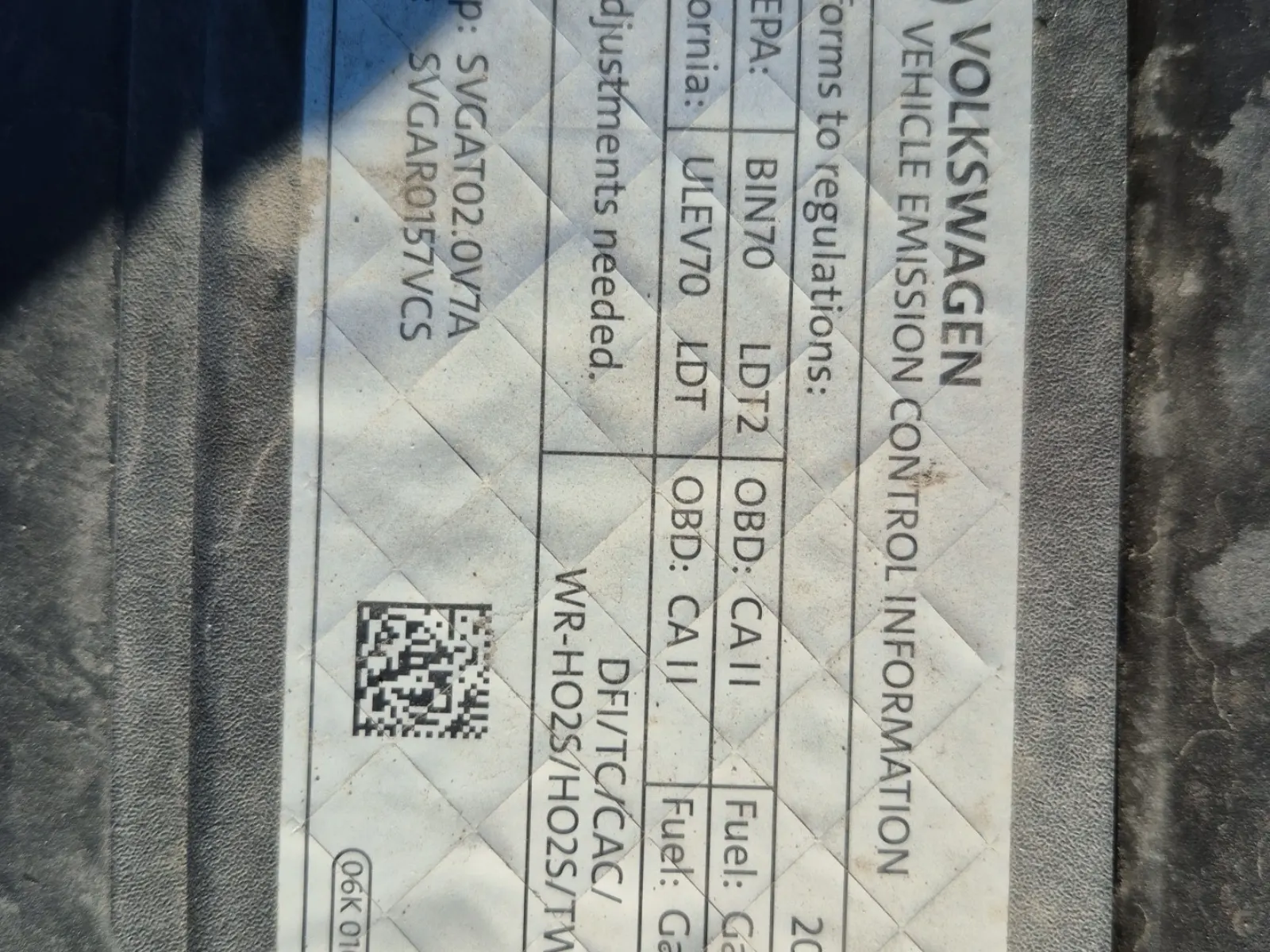 Emission Sticker Photo
