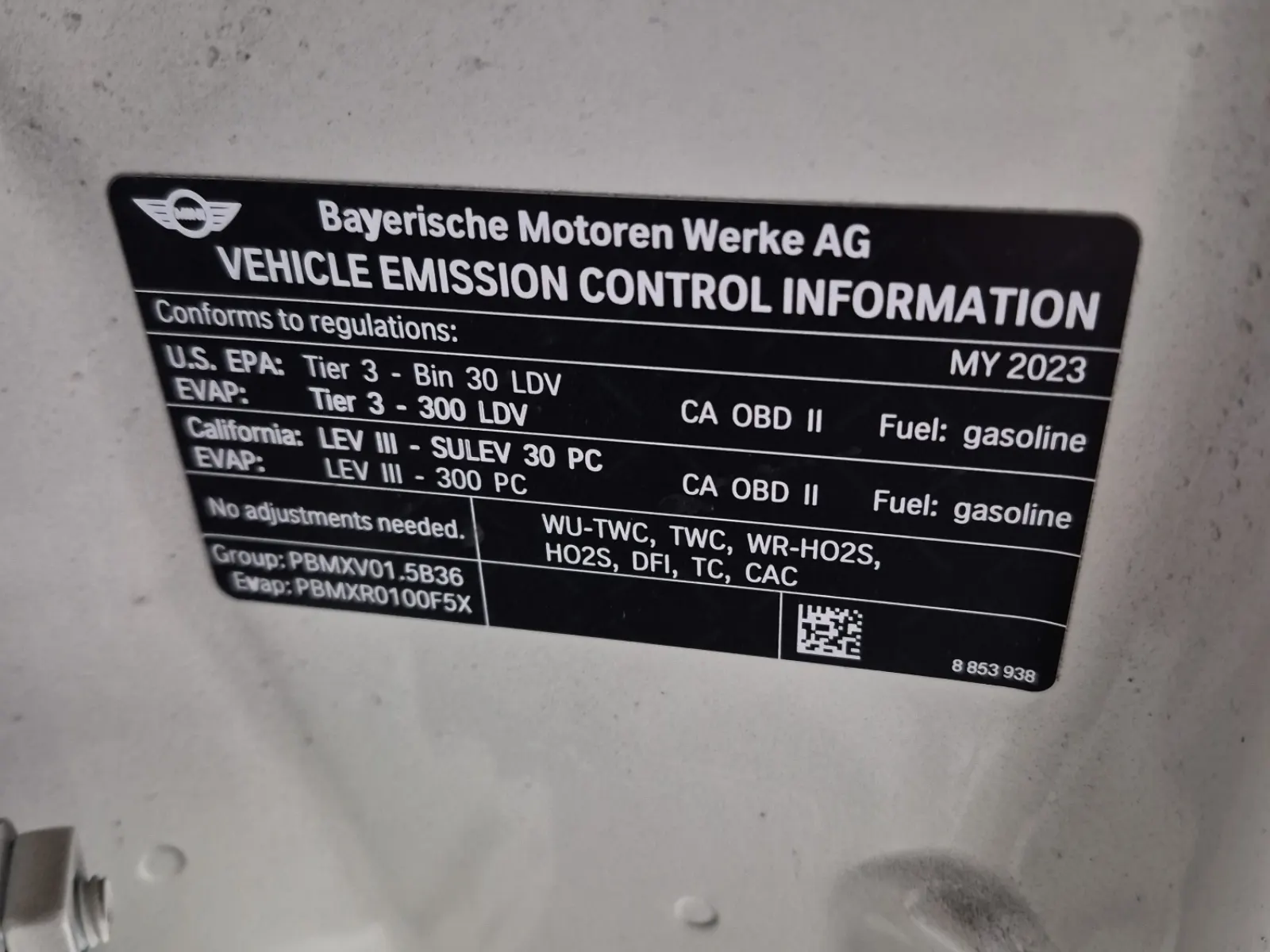 Emission Sticker Photo