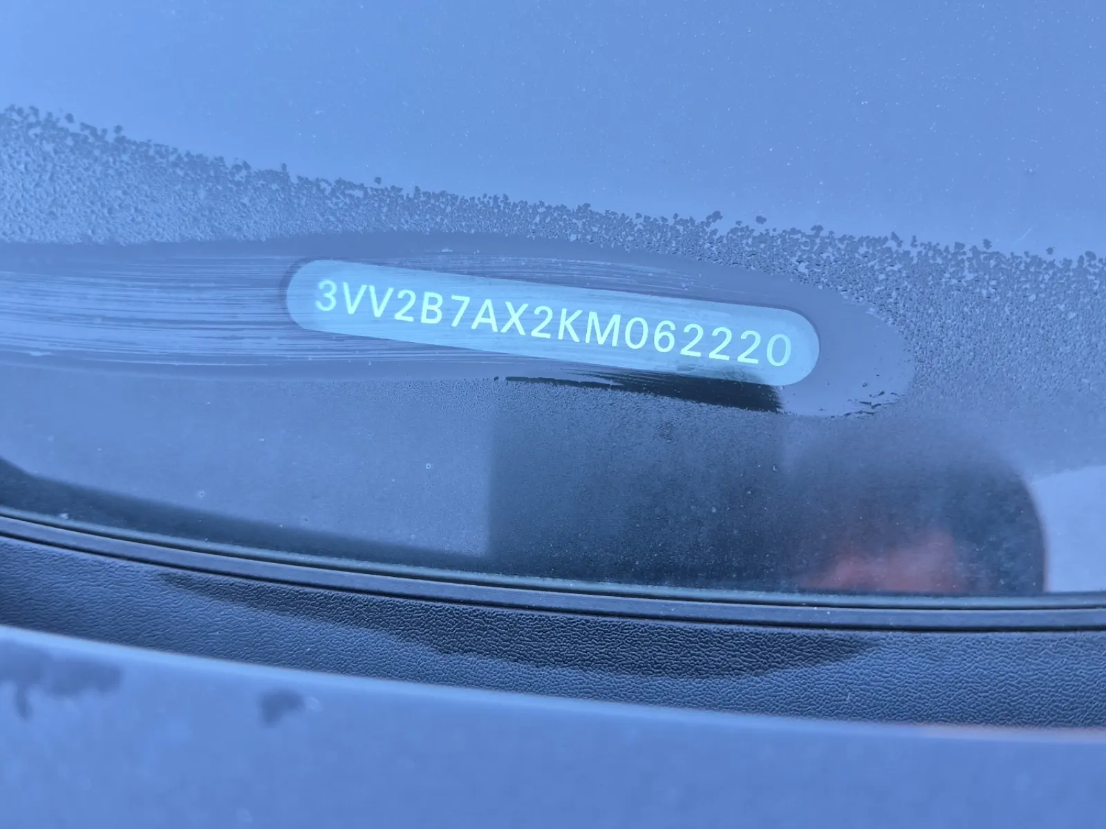 Dash VIN Plate Photo