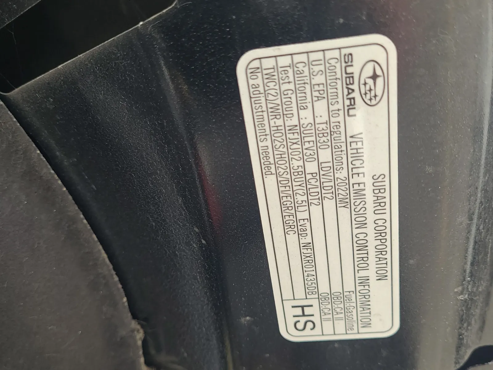 Emission Sticker Photo