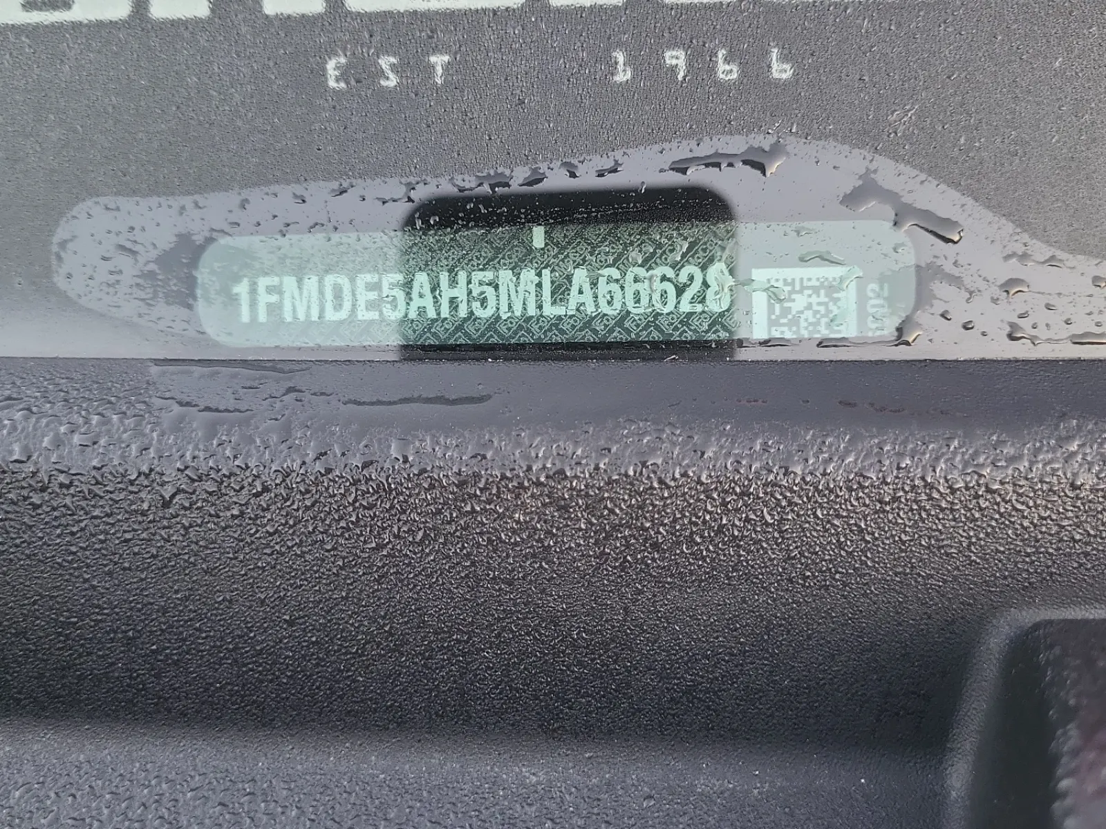 Dash VIN Plate Photo