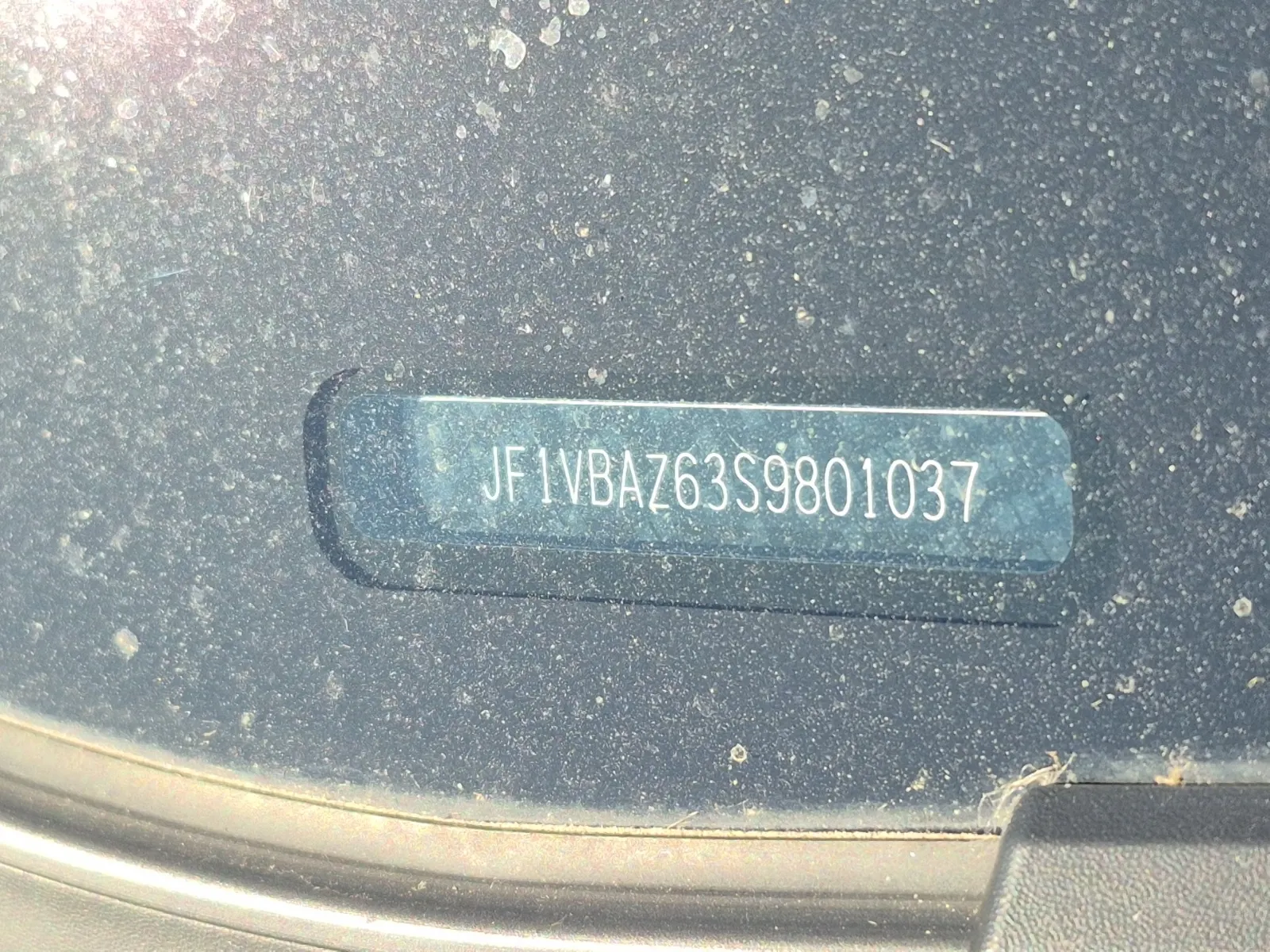 Dash VIN Plate Photo