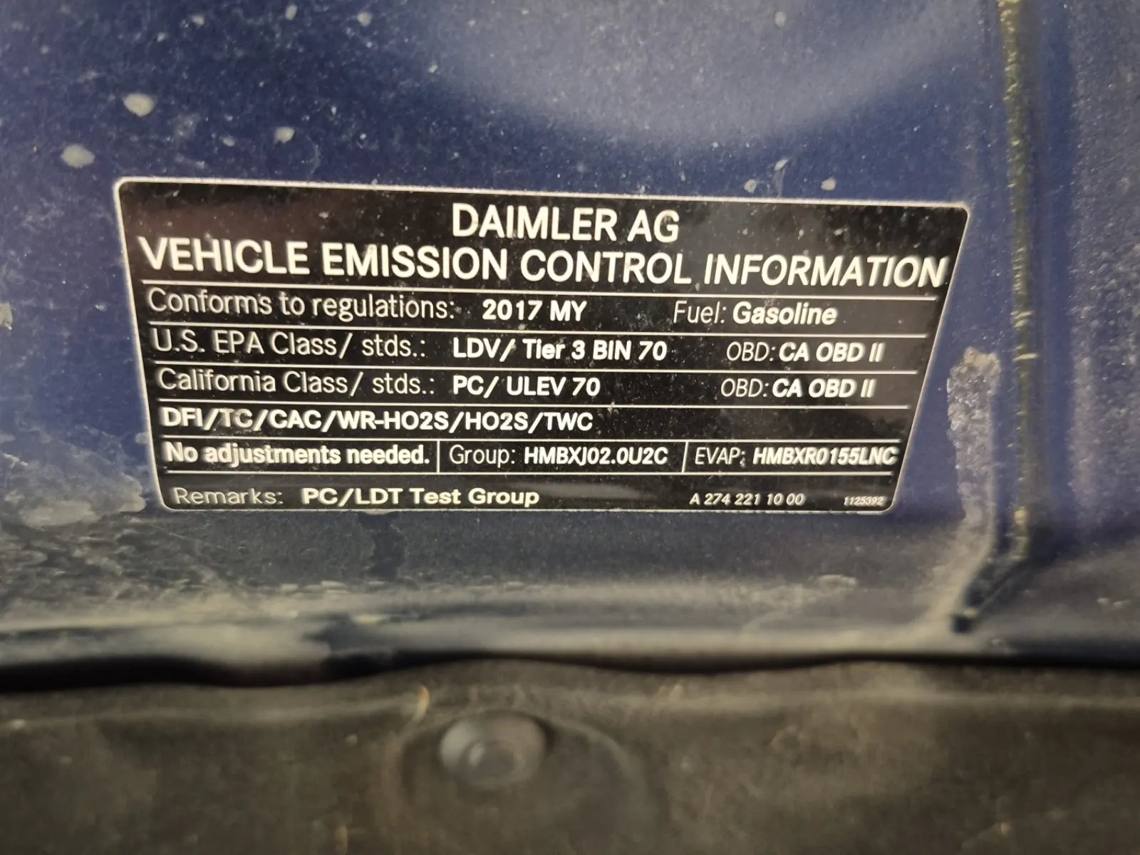 Emission Sticker Photo