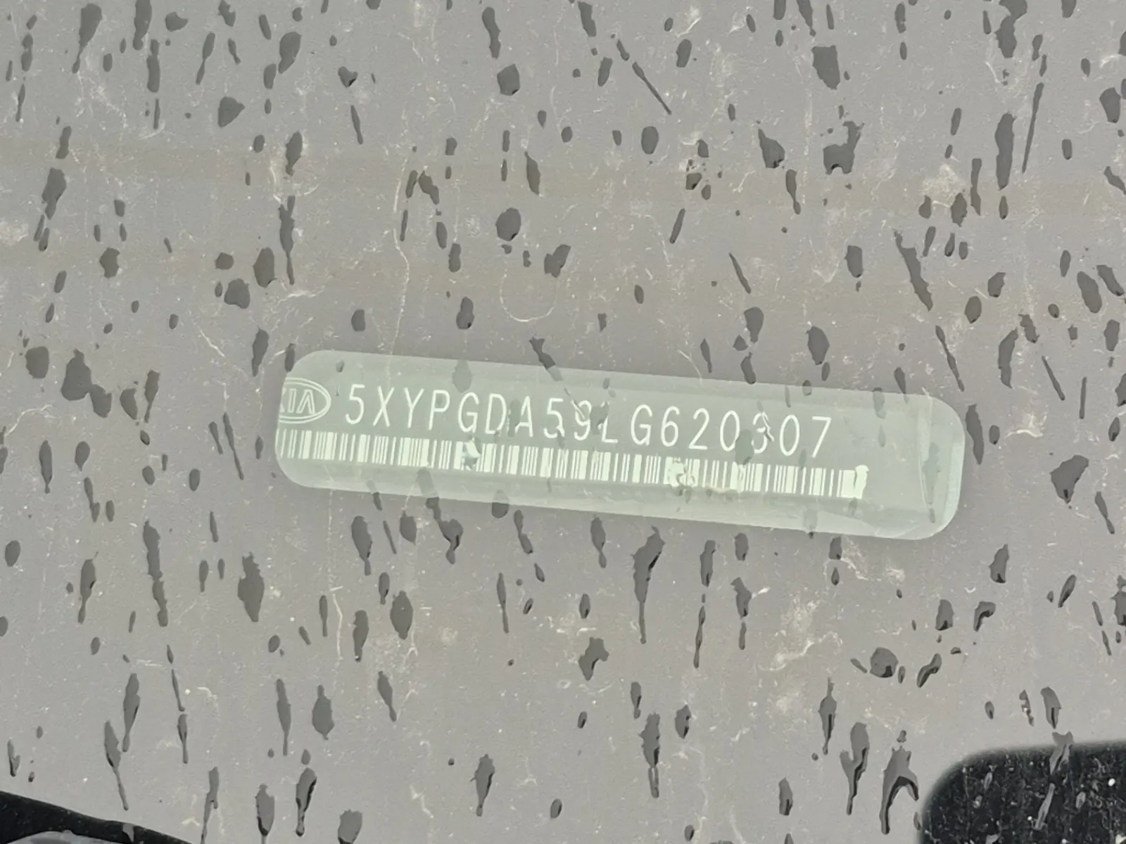 Dash VIN Plate Photo