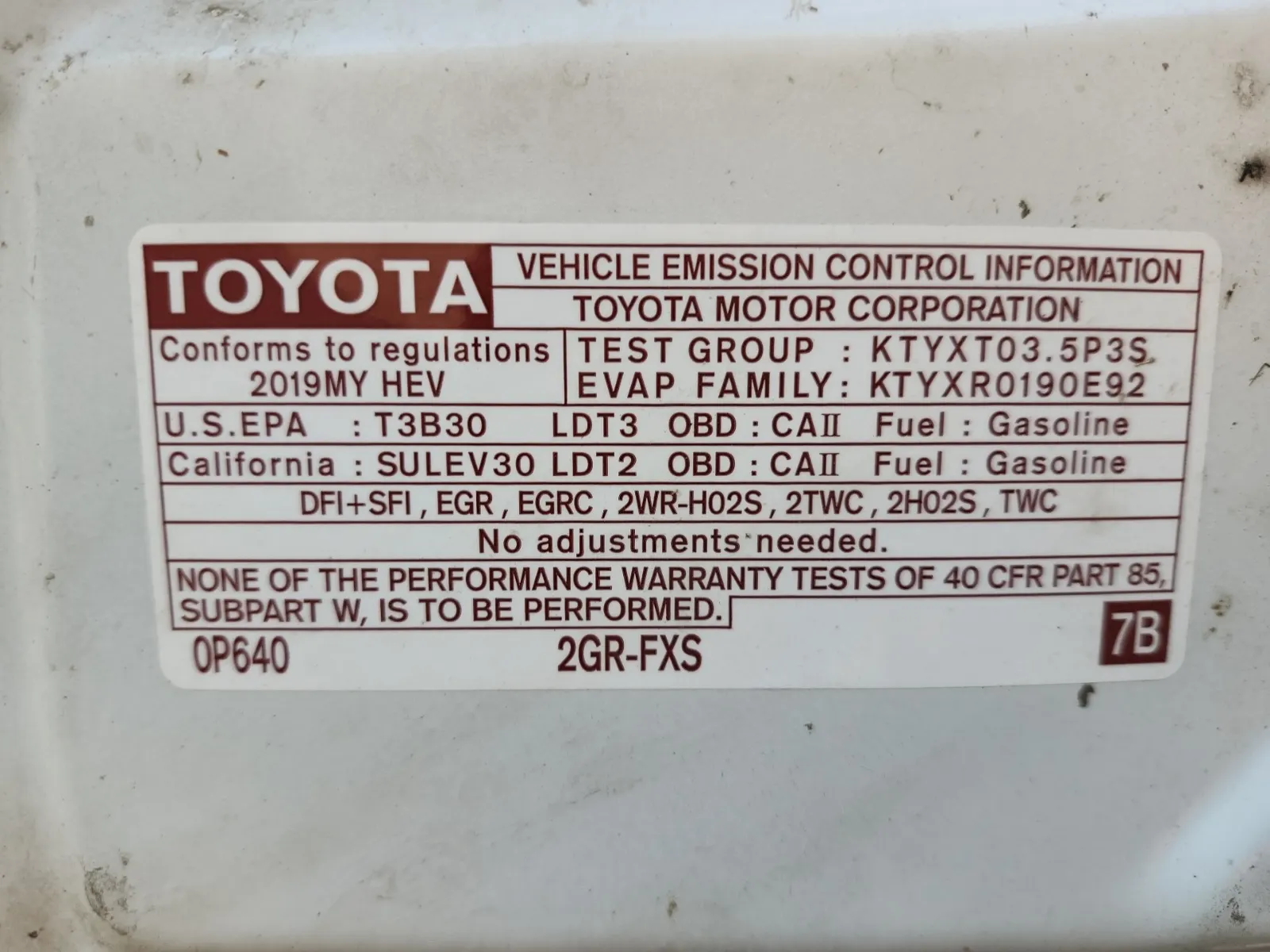 Emission Sticker Photo