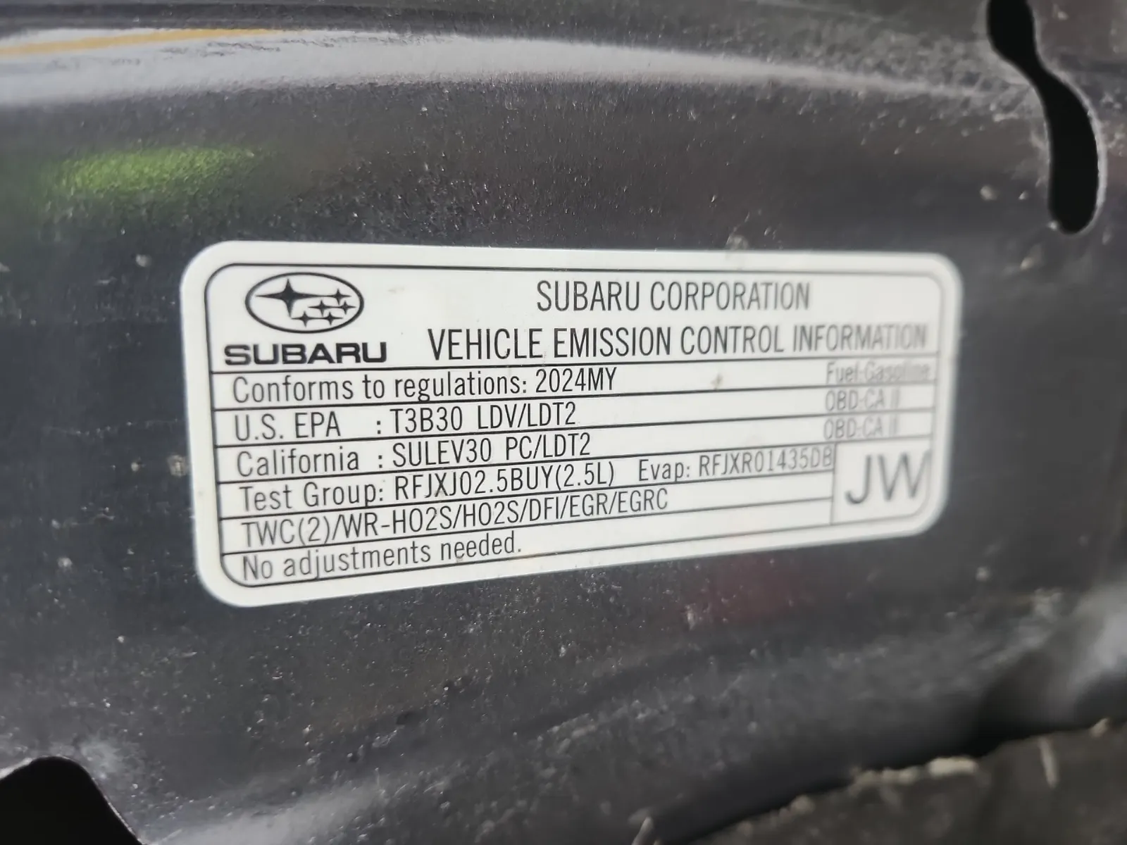 Emission Sticker Photo