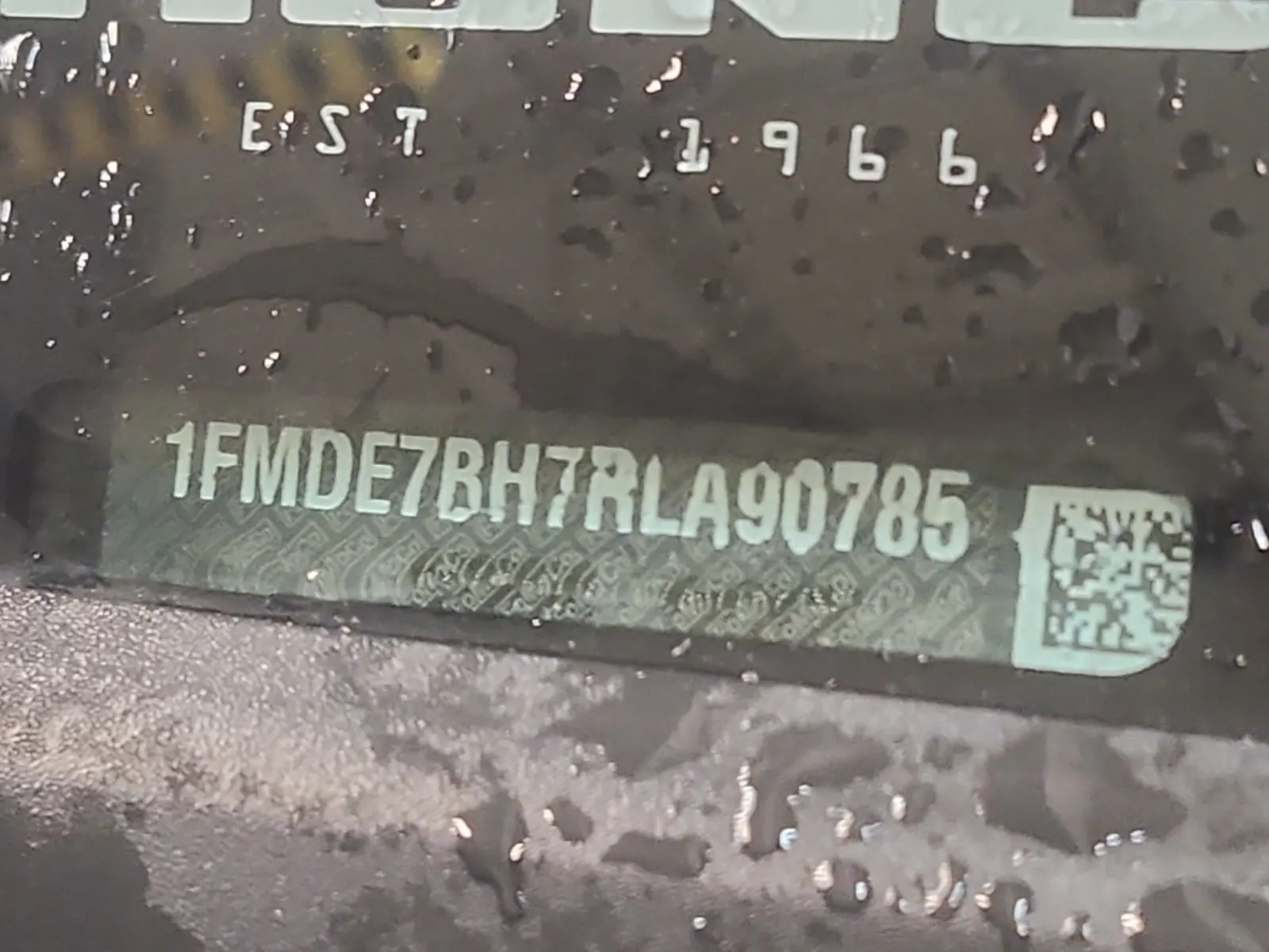 Dash VIN Plate Photo