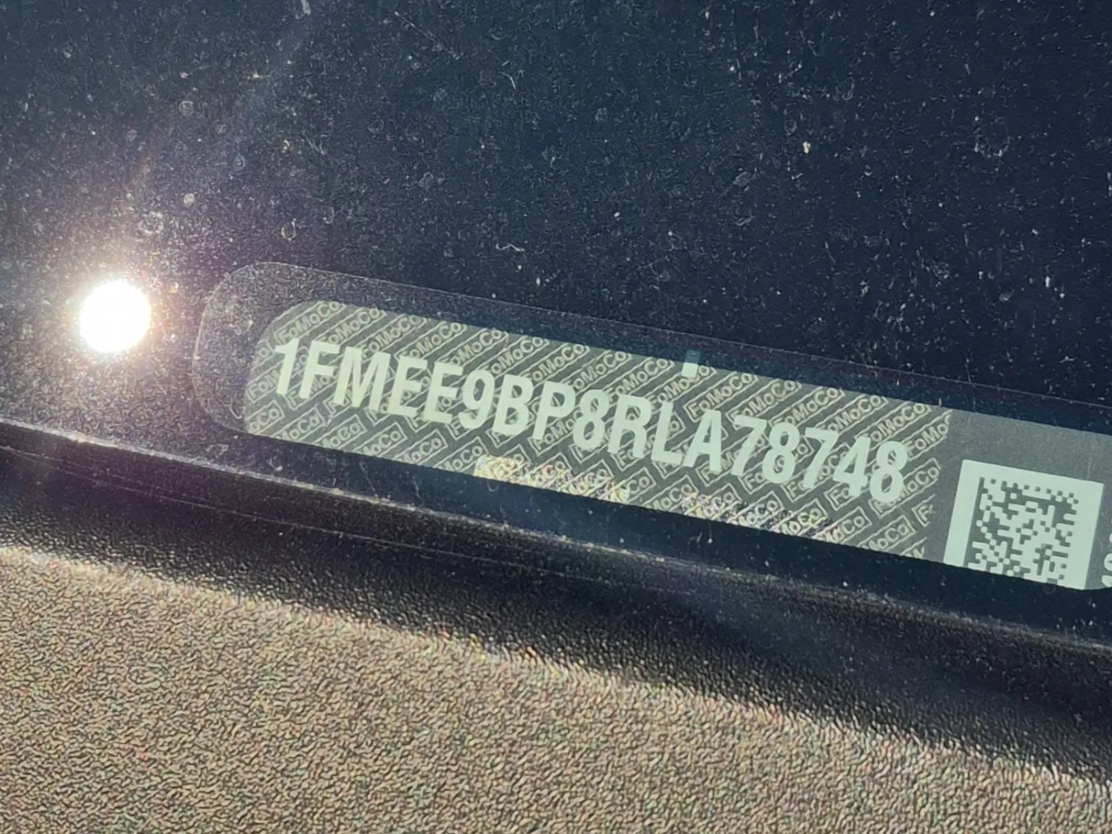 Dash VIN Plate Photo