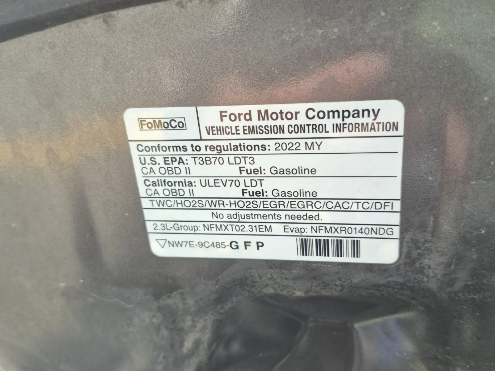 Emission Sticker Photo