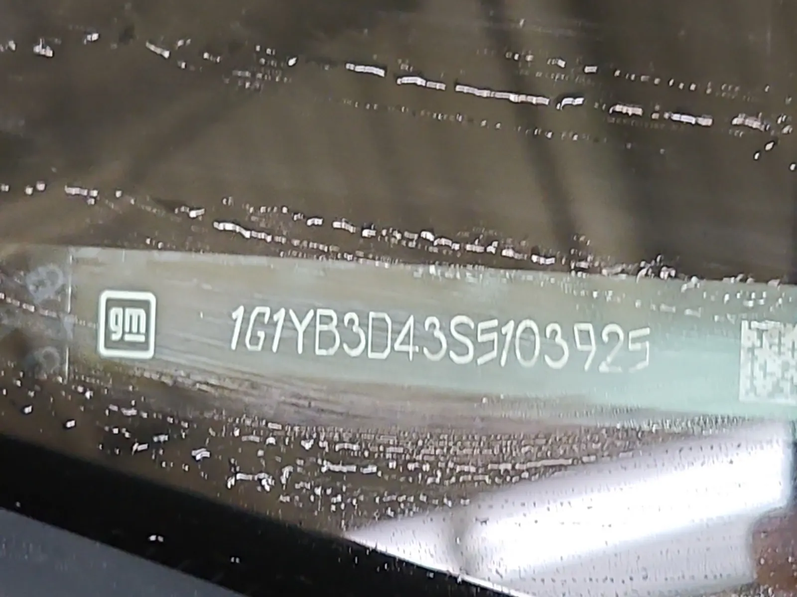 Dash VIN Plate Photo