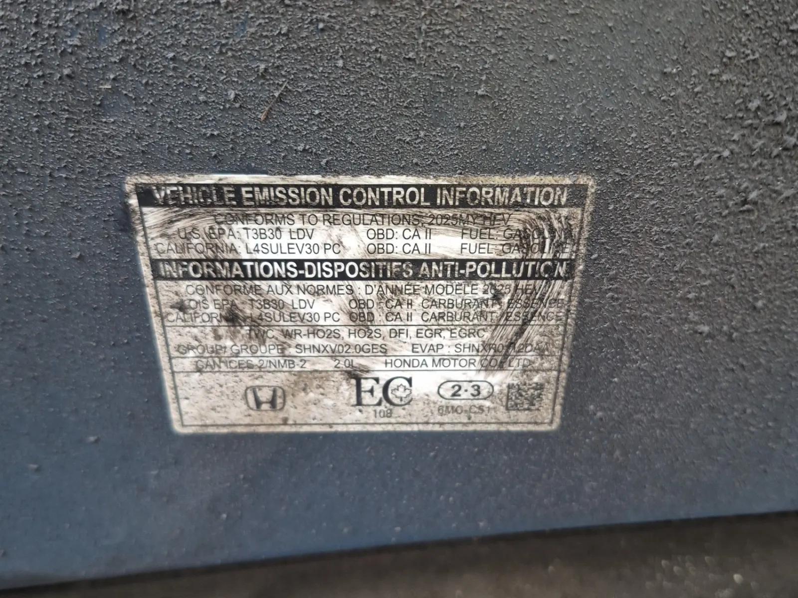 Emission Sticker Photo