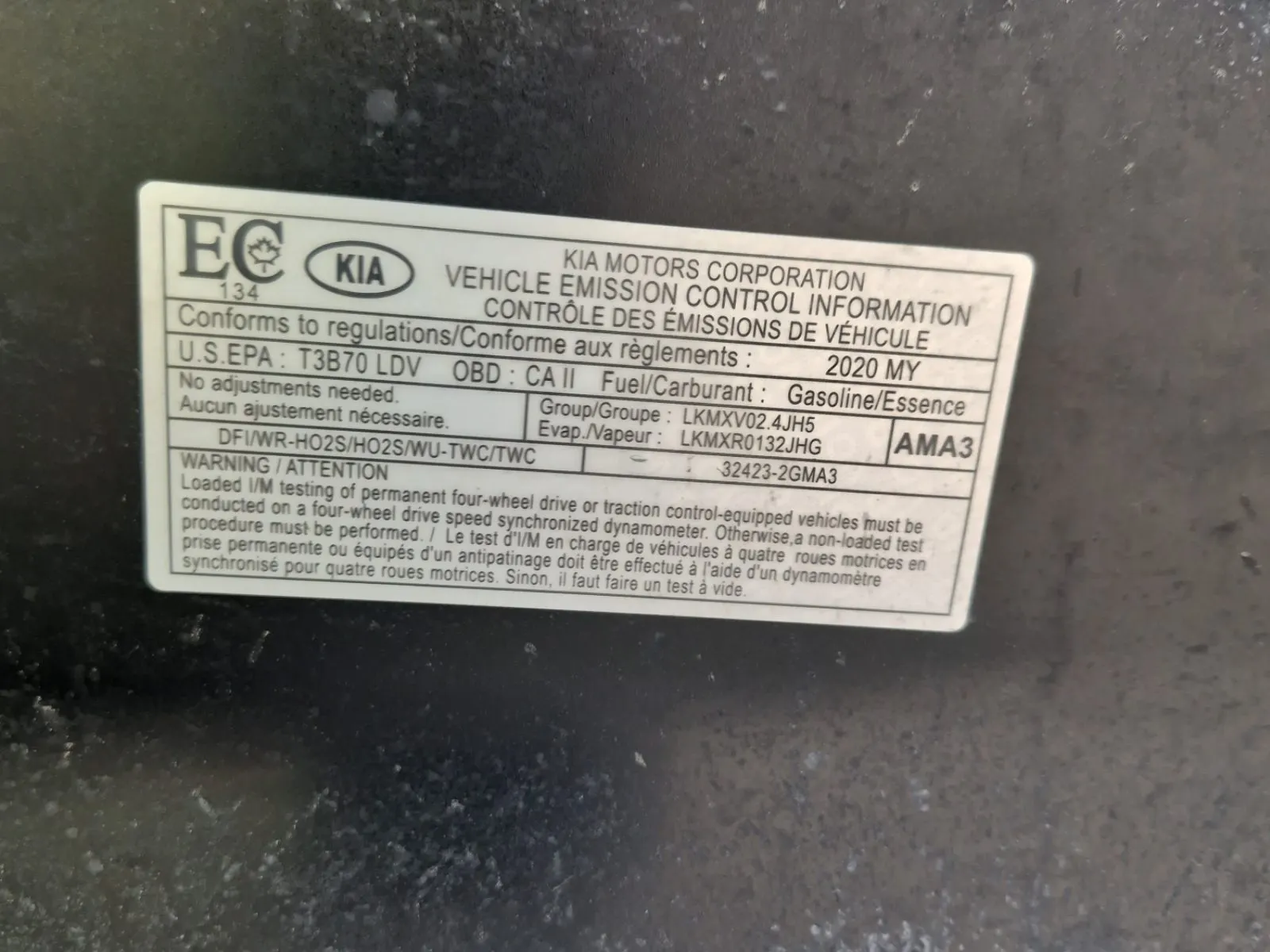 Emission Sticker Photo