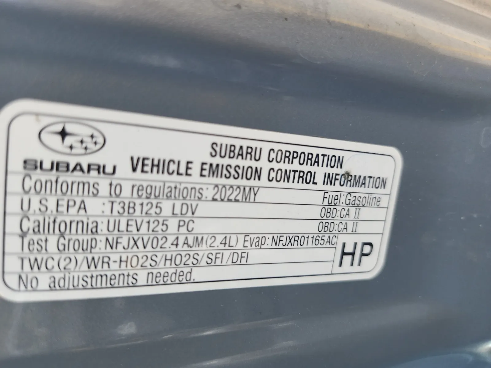 Emission Sticker Photo