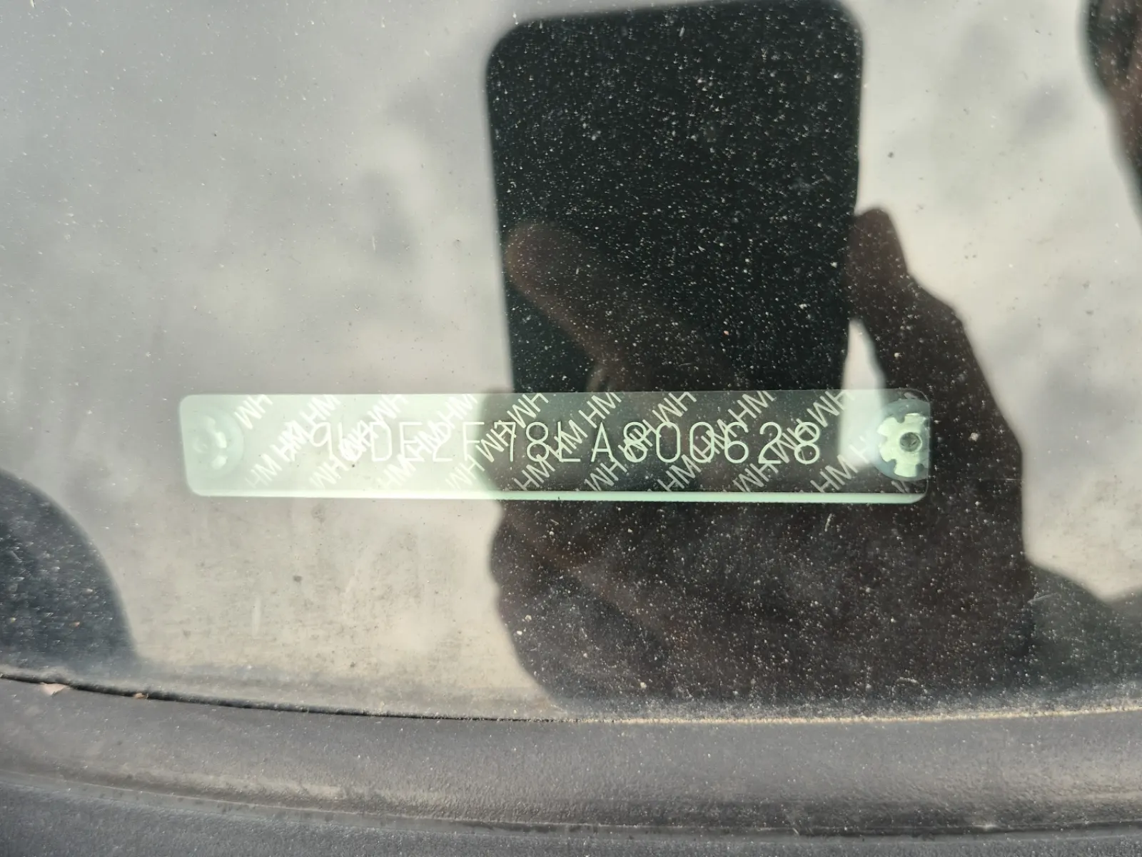 Dash VIN Plate Photo