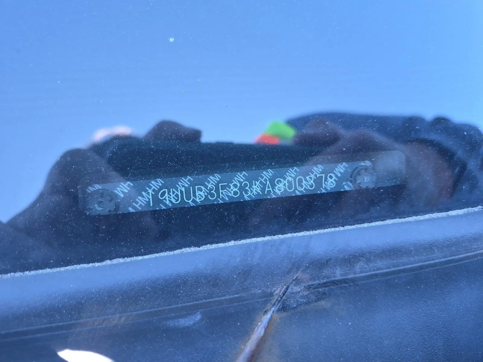 Dash VIN Plate Photo