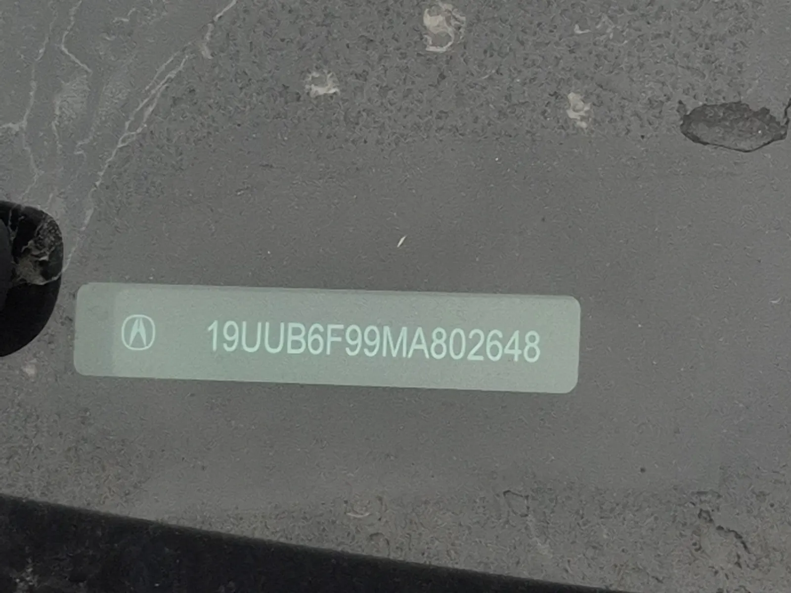 Dash VIN Plate Photo