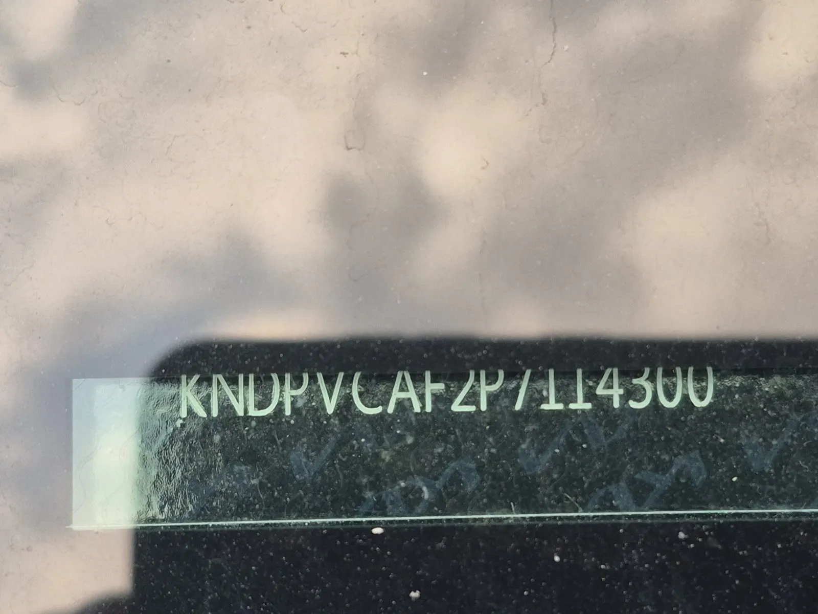 Dash VIN Plate Photo