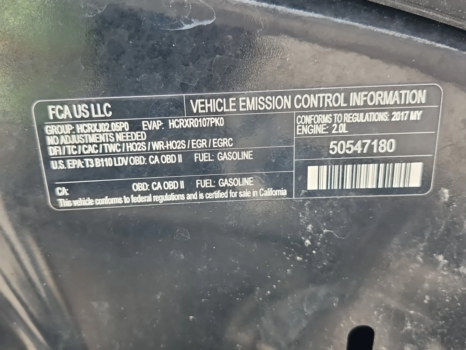 Emission Sticker Photo