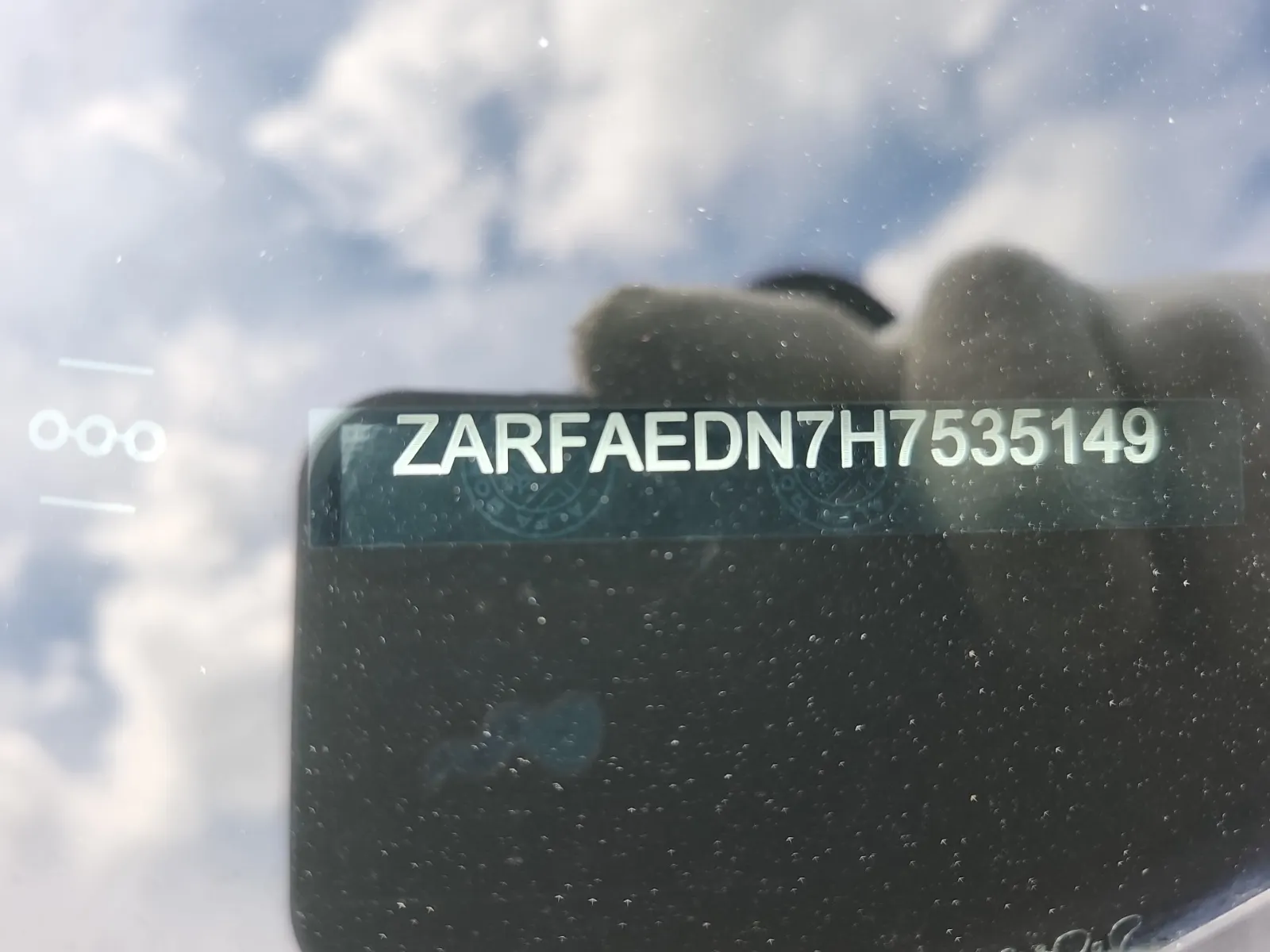 Dash VIN Plate Photo