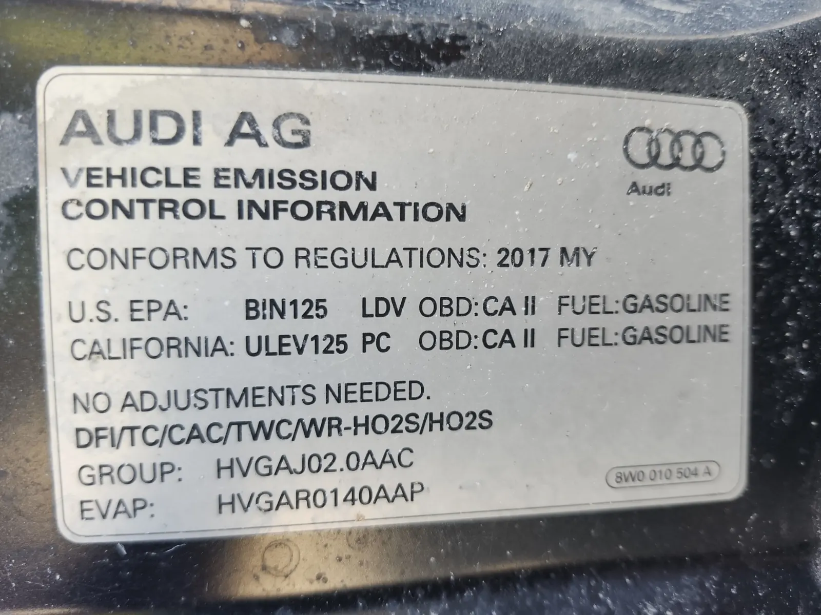 Emission Sticker Photo