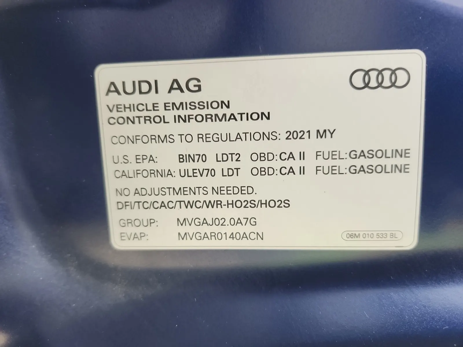 Emission Sticker Photo